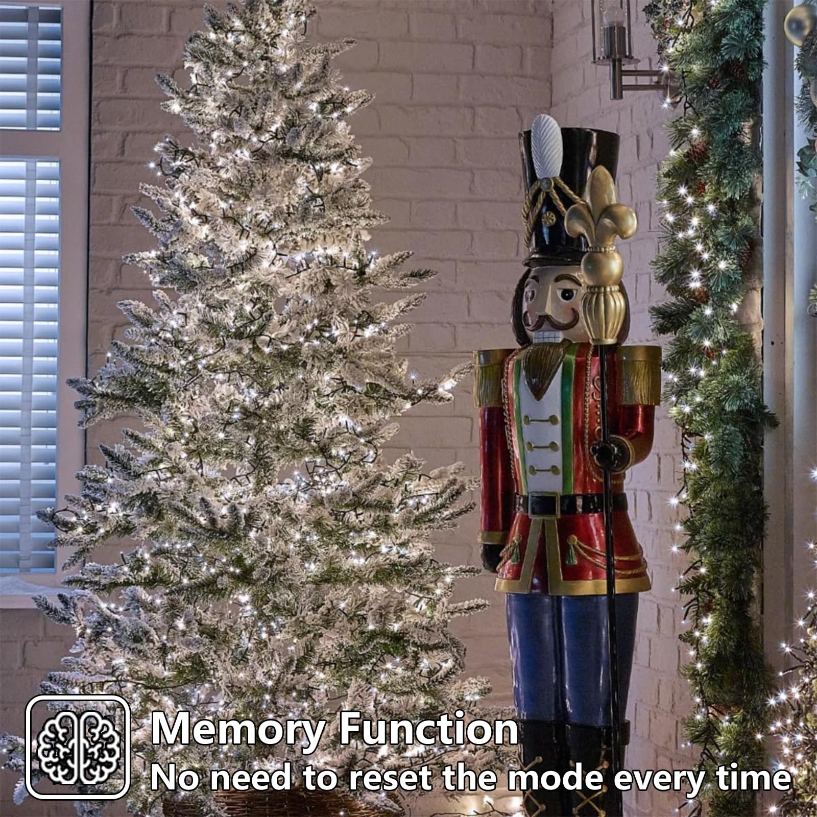 YEGUO 500 LED Christmas Lights Outdoor Waterproof, 165ft Green Wire, White, Model JT-EL/FC300V0200-C