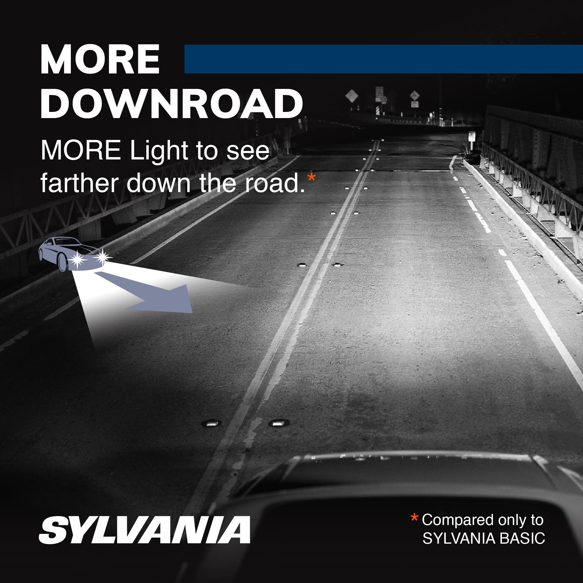 SYLVANIA 9006XS SilverStar Halogen Headlight Bulbs, High/Low Beam & Fog, Brighter Whiter Light, 2-Pack