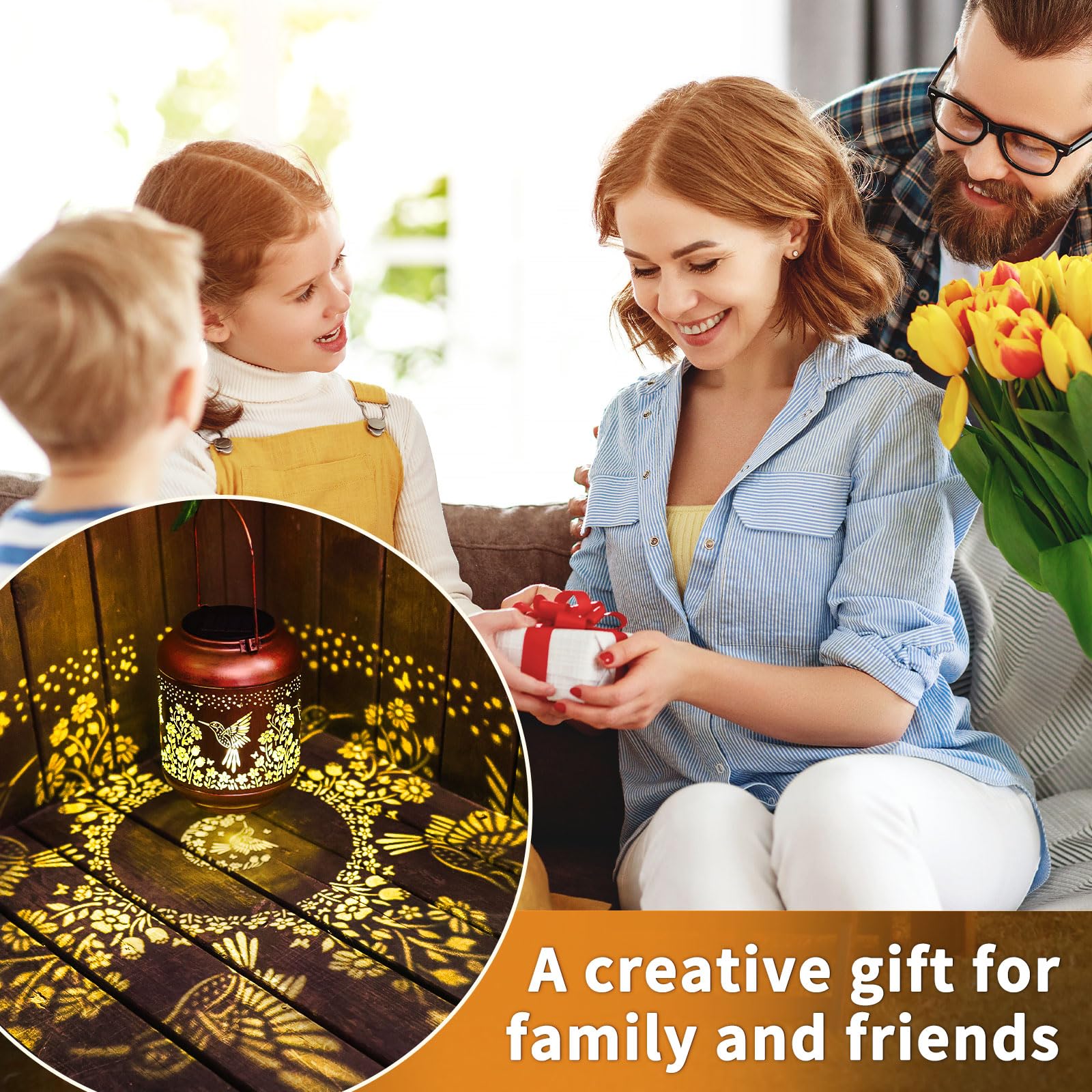 Hummingbird Solar Lanterns Outdoor Waterproof Birthday Gifts For Women Mom Grandma Hanging Lantern Yard Art Decorative Hummingbird Solar Lights For Decor Garden  Patio  Porch  Backyard  Pathway  Lawn