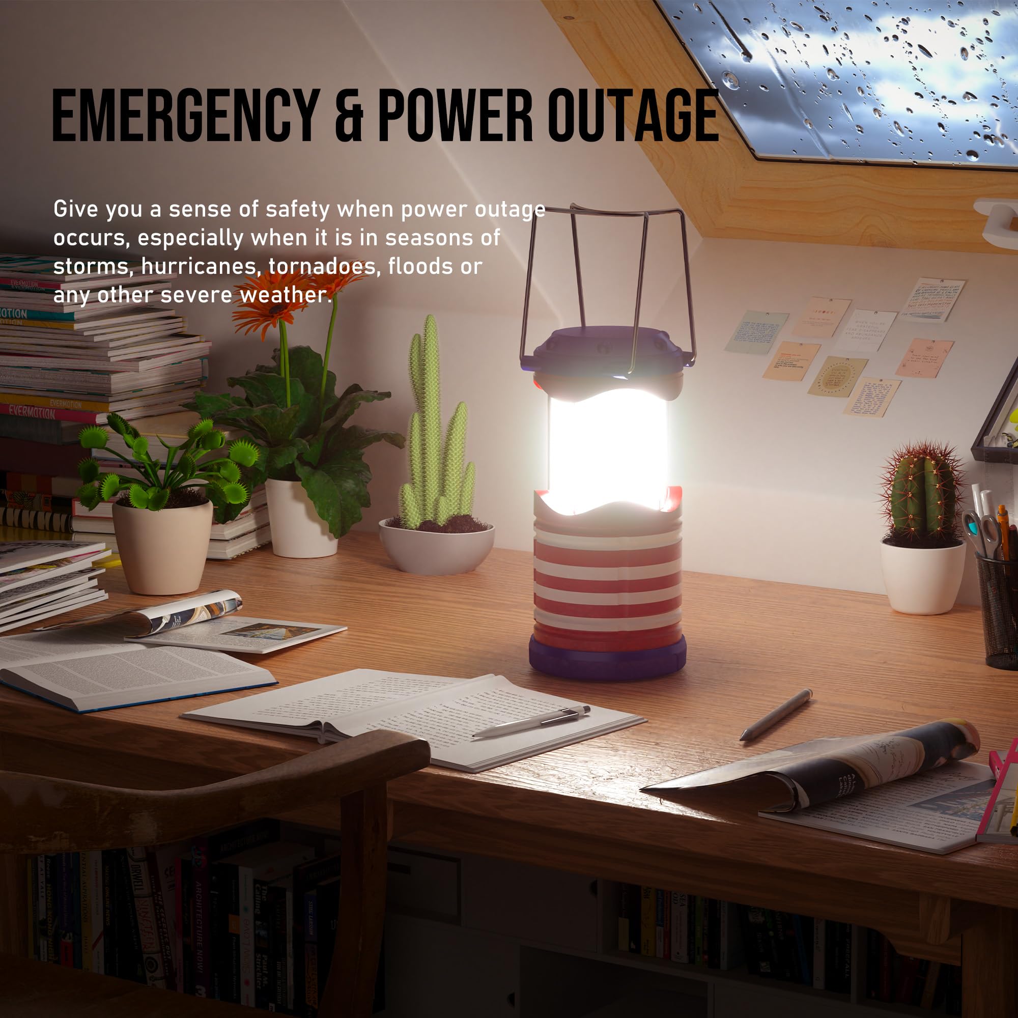 Lichamp LED Camping Lantern 4 Pack, Battery Powered, Portable, Collapsible, Glow-in-the-Dark, Model B4C2, Essential for Emergencies