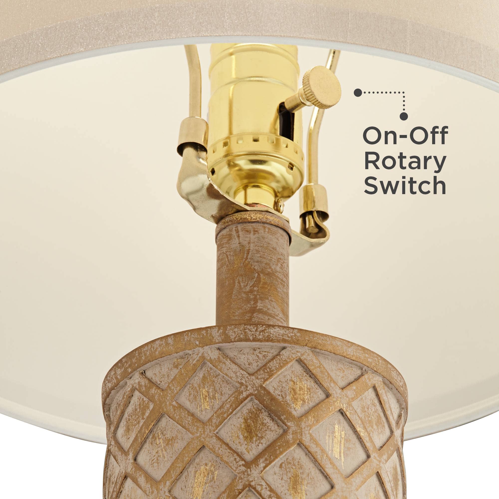 360 Lighting Gisele Table Lamps Set of 2, 24in High, Gold Wash Resin, Tapered Drum Shade, Traditional Cottage Style