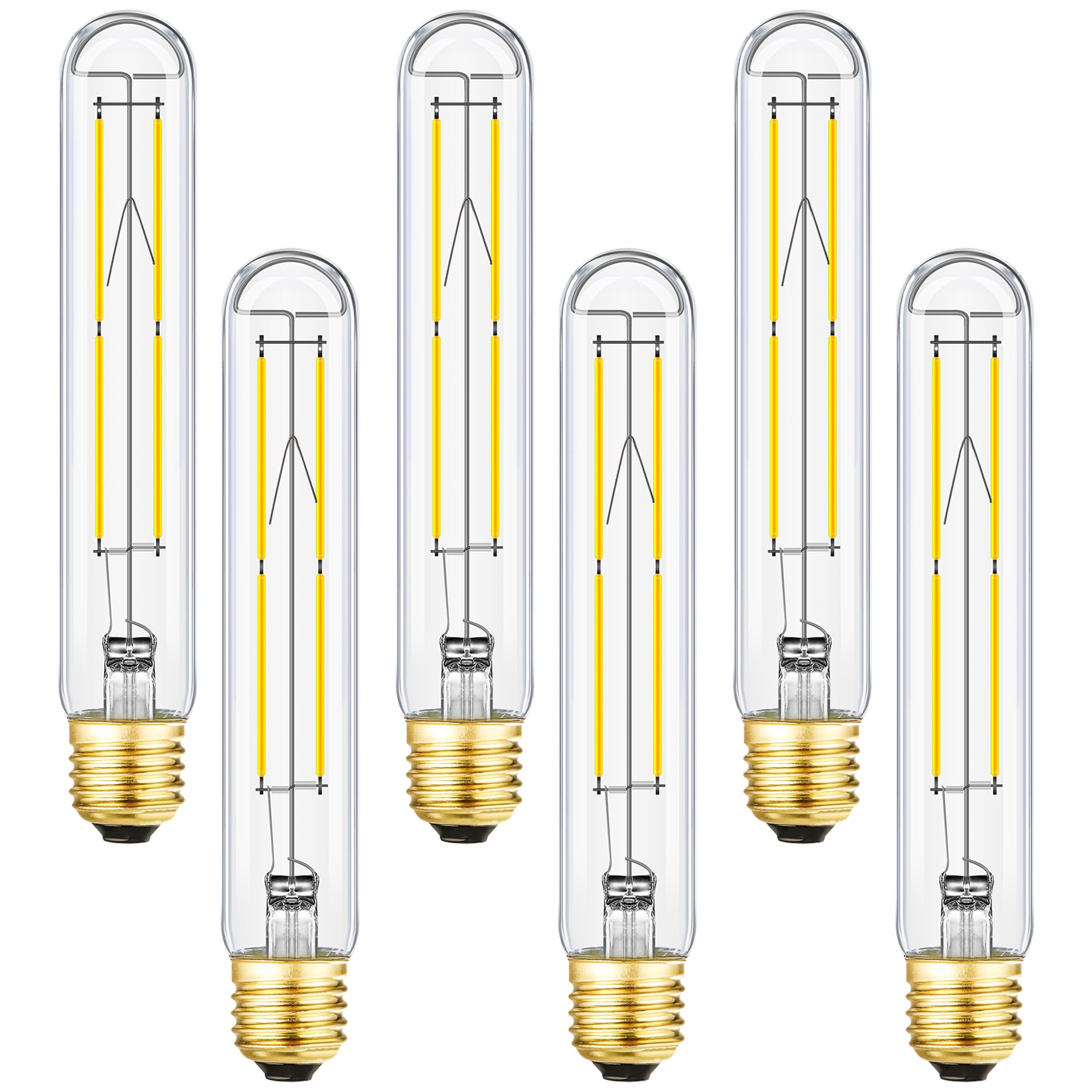 Leools Dimmable E26 Edison Bulb 8W Equal 75 Watt Light Bulb Ac120V Daylight 4000K Edison Light Bulbs 75 Watt 800Lm Tubular T10 L