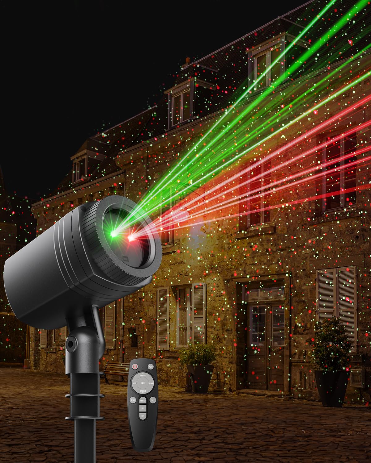 Enjoyedled Christmas Projector Lights Outdoor With Remote Control  Red And Green Galaxy Laser Light With Ip65 Waterproof  Home Decor For Wedding Garden Yard Holiday Party