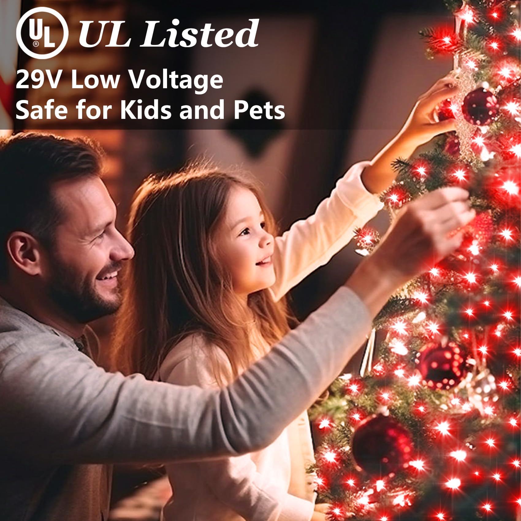 750 Led Christmas String Lights Outdoor  240Ft Twinkle Fairy Lights With Timer & Memory  12 Modes Dimmable Waterproof Tree Light For House Patio Garden Wedding Party Christmas Decororations  Red