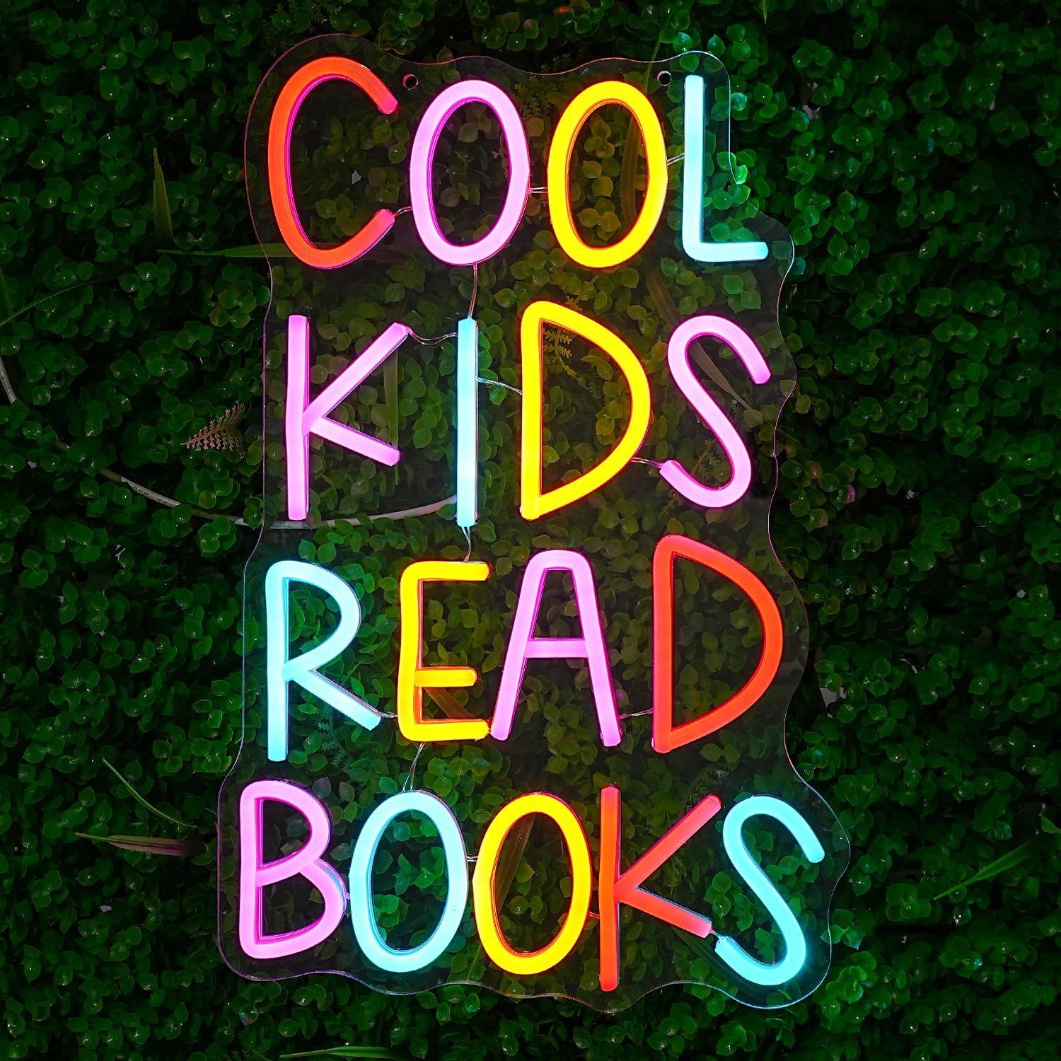 LULANMP Neon Sign for Kids Room Decor - Cool Kids Read Books LED Light - 16.5inx10.6in - Colorful - Model QM-52