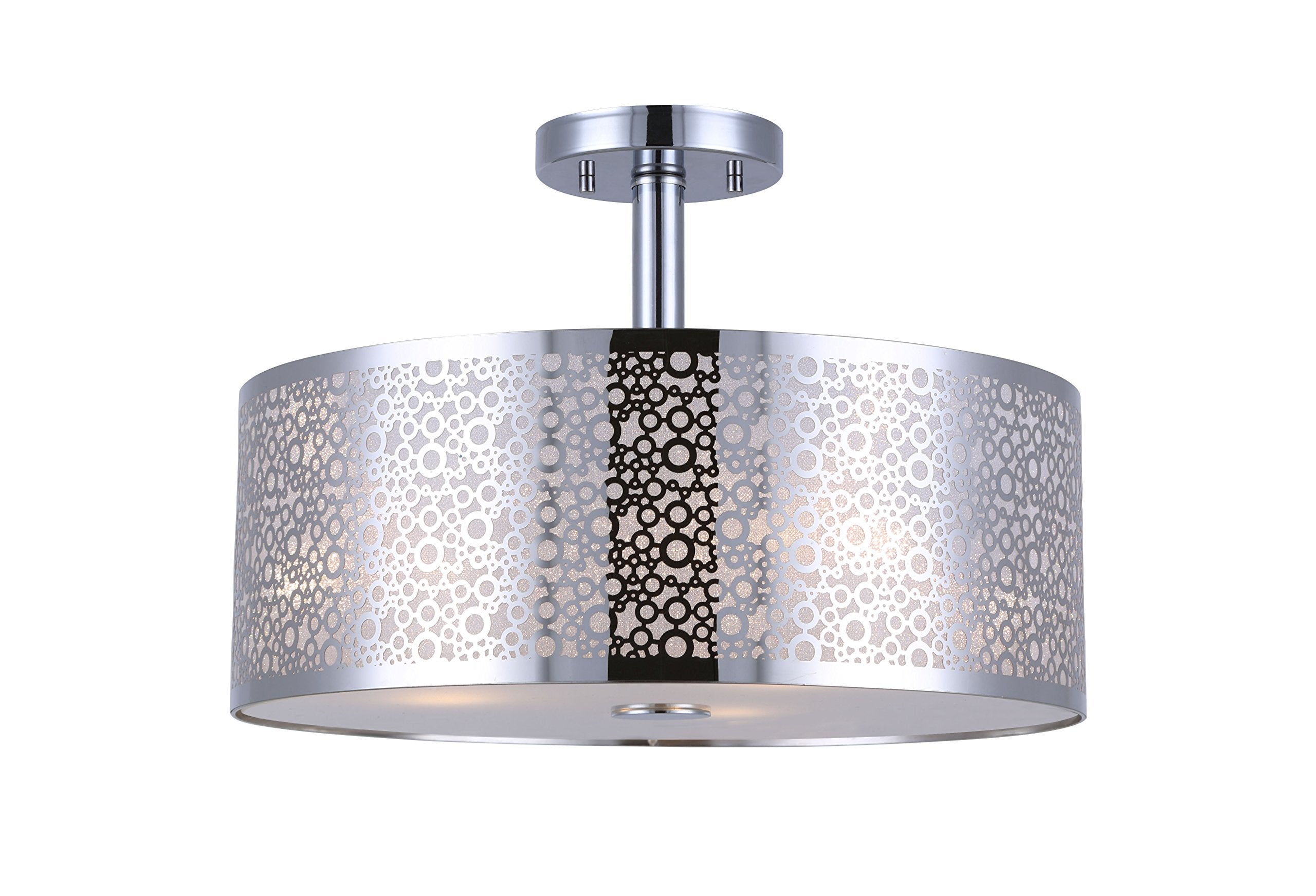 Canarm Piera 3-Light Semi-Flush Mount with Crystal, 15.75 inch, Chrome, Model ISF543A03CH, Glass Material