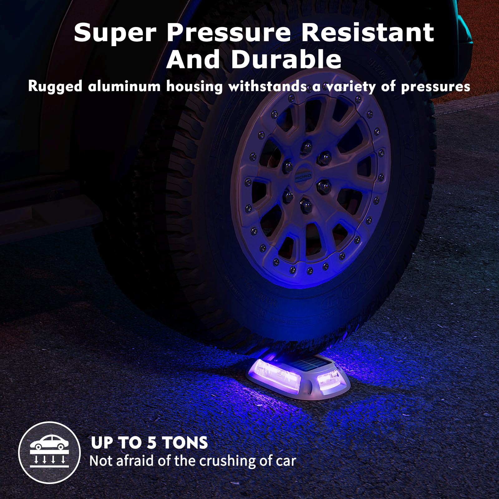 Viodaim 12Modes Multicolor Solar Driveway Lights - Ip68 Marine Dock Lights Solar Powered Waterproof - Led Driveway Markers - Aluminum Alloy Boat Dock Lights - Rgb Deck Step Pathway Light [12Pack]