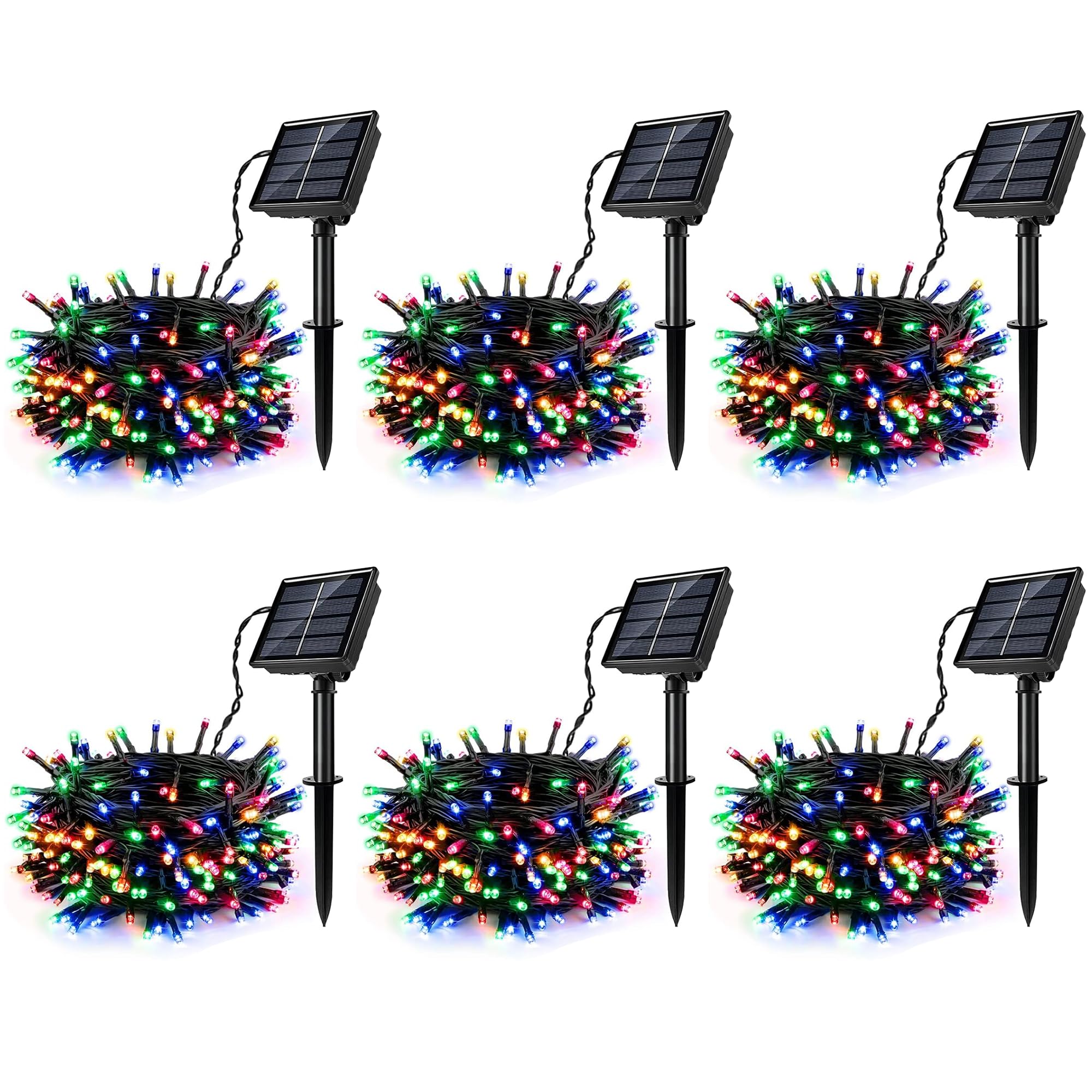 [6 Pack] Solar String Lights Multicolored  236 Ft 600 Led Solar Twinkle Light Outdoor With 8 Modes & Memory Function  Solar Christmas Lights Waterproof Chrismas Lights For Xmas Tree Party Decorations