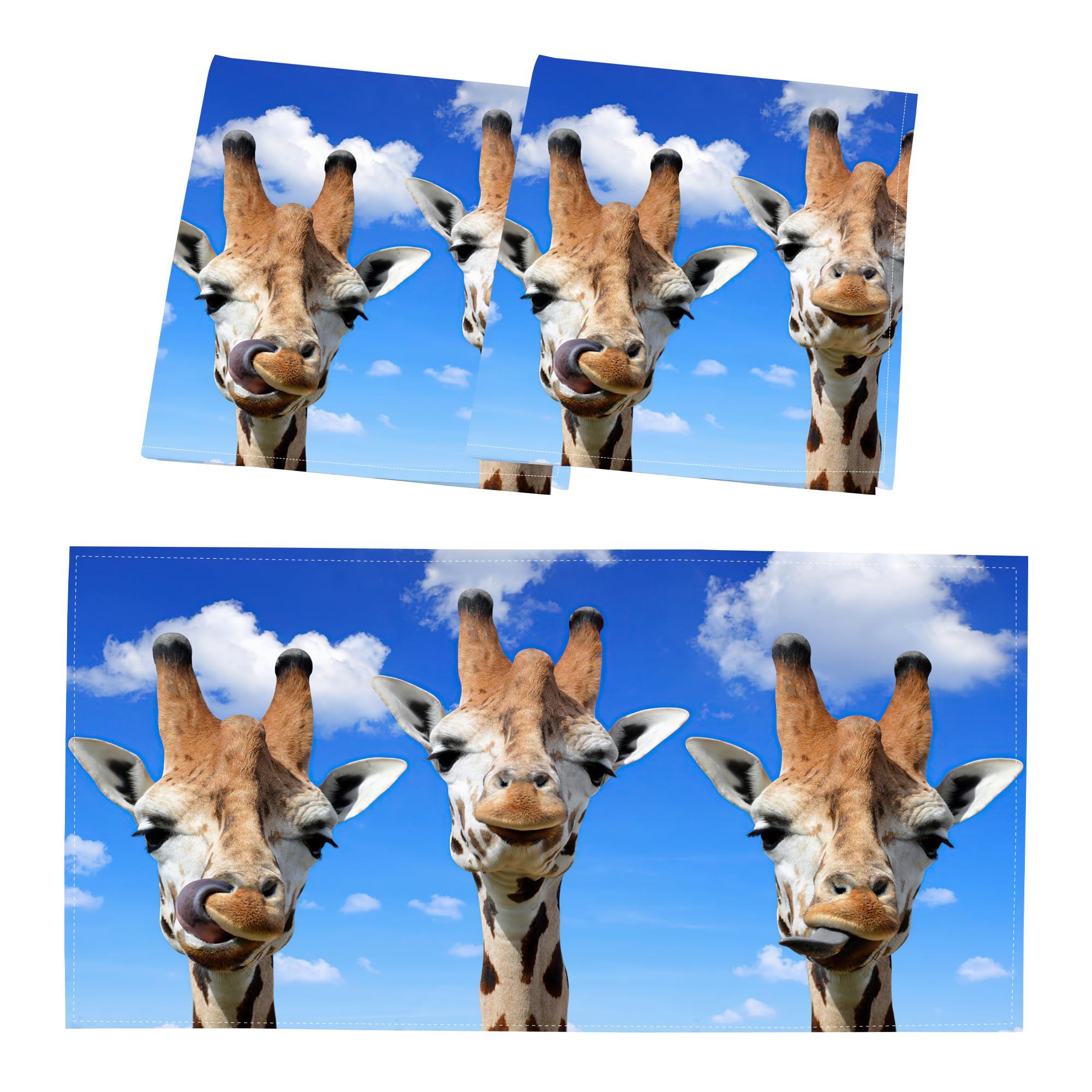FALE QTUOM Fluorescent Light Covers - Funny Giraffe Design, 4x2 Feet, Polymer, 2 Pcs for Classroom, Office, Home