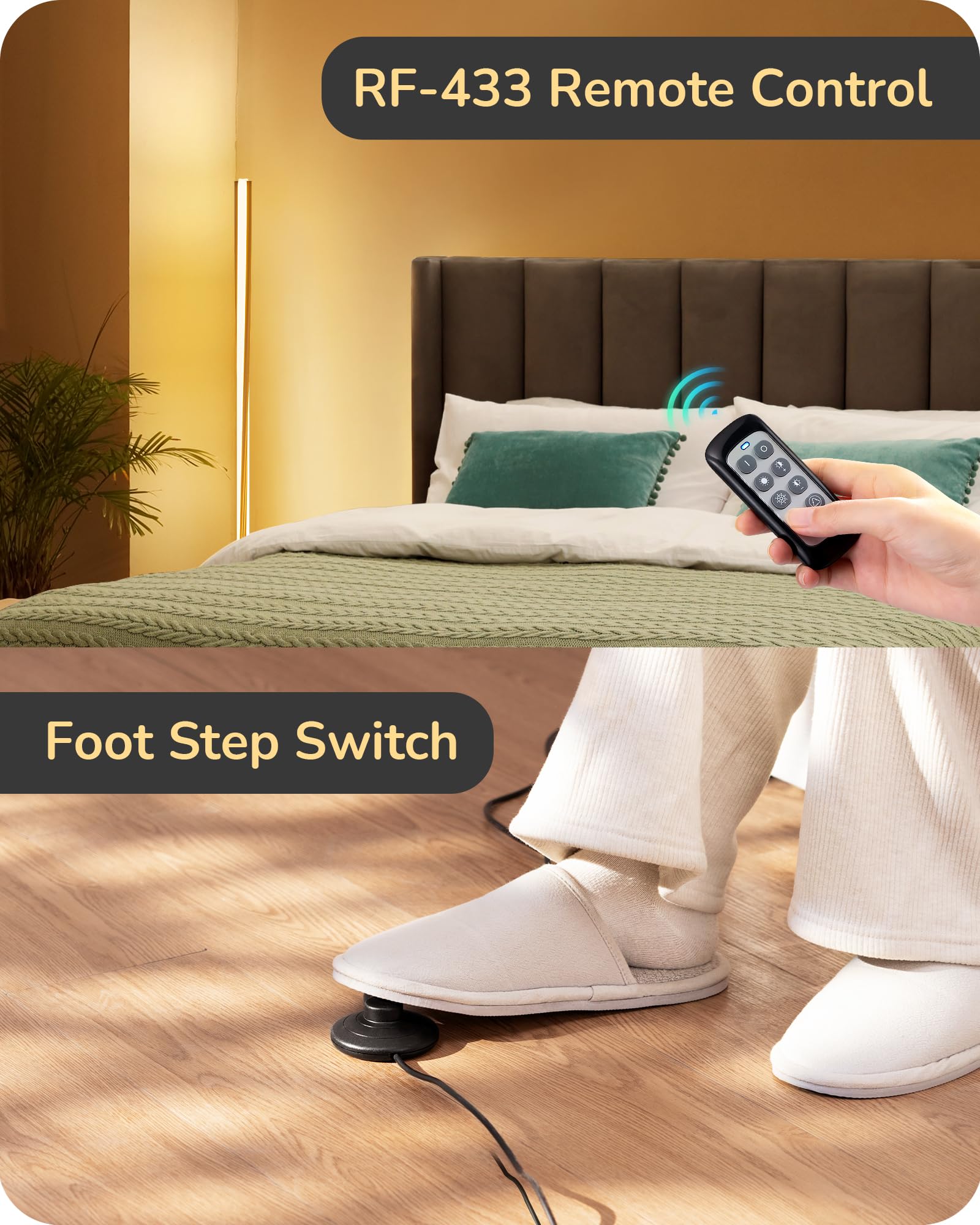 EDISHINE Helix LED Floor Lamp, 56 Tall Pole Lamps 2700K-6000K Dimmable, Remote Control & Foot Switch, Modern Minimalist Standing