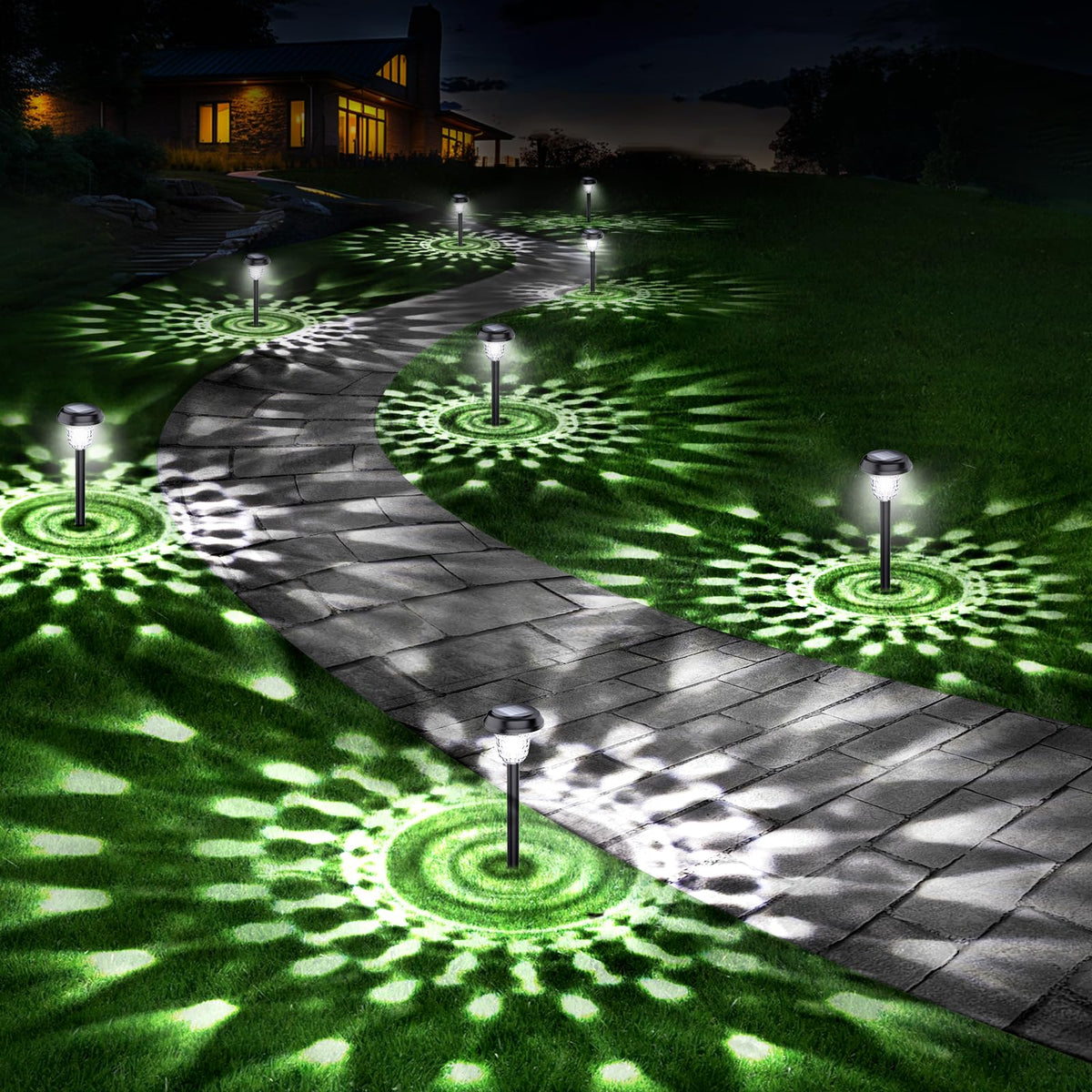 10 Pack Ultra Bright Solar Lights Outdoor Waterproof, from Dusk to Dawn Up to 12H Solar Lights for Outside, Auto On/Off Solar Po