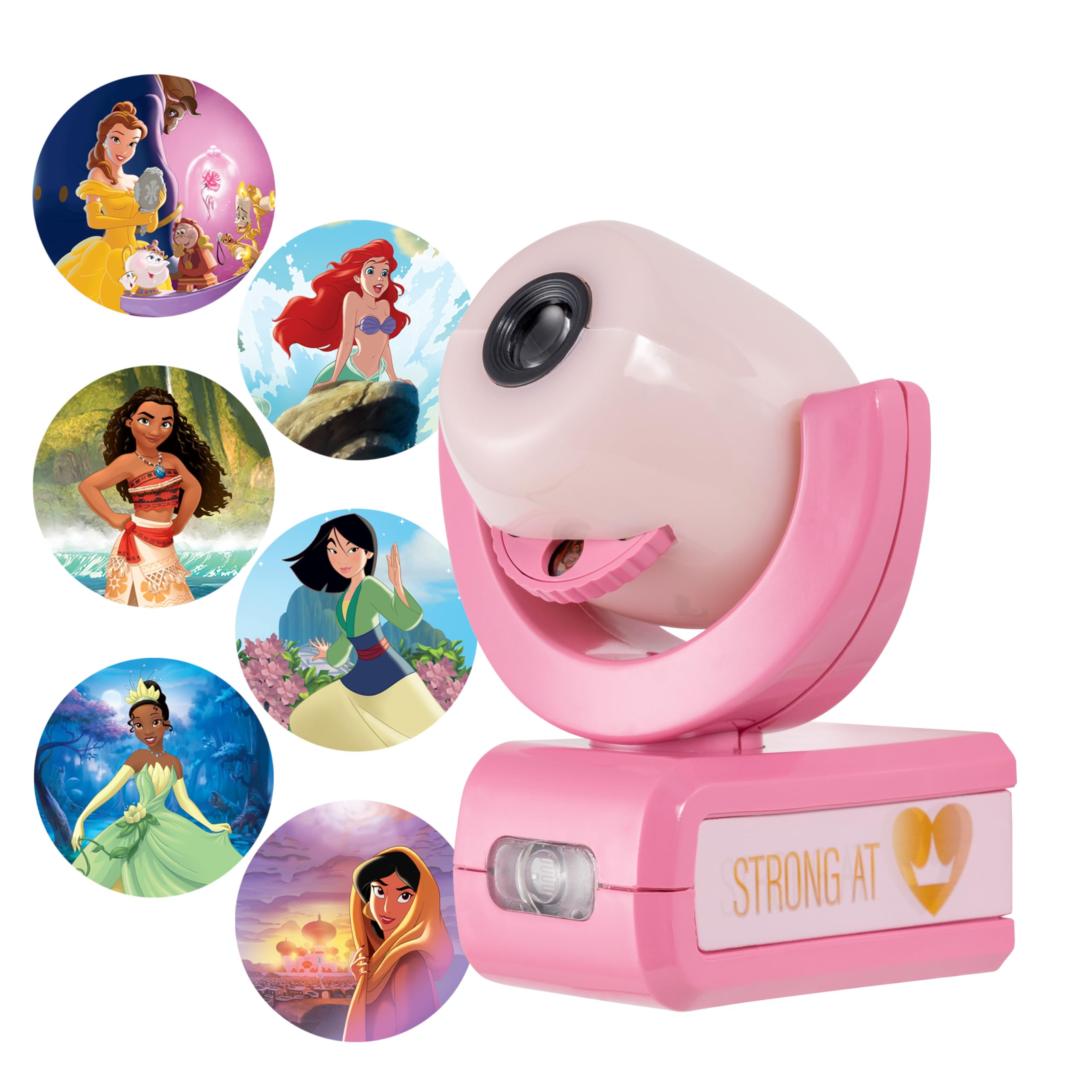 Projectables LED Kids Night Light Projector, Dusk-to-Dawn Sensor, 1 Pack, Pink, Model 11738, Disney Princess Characters