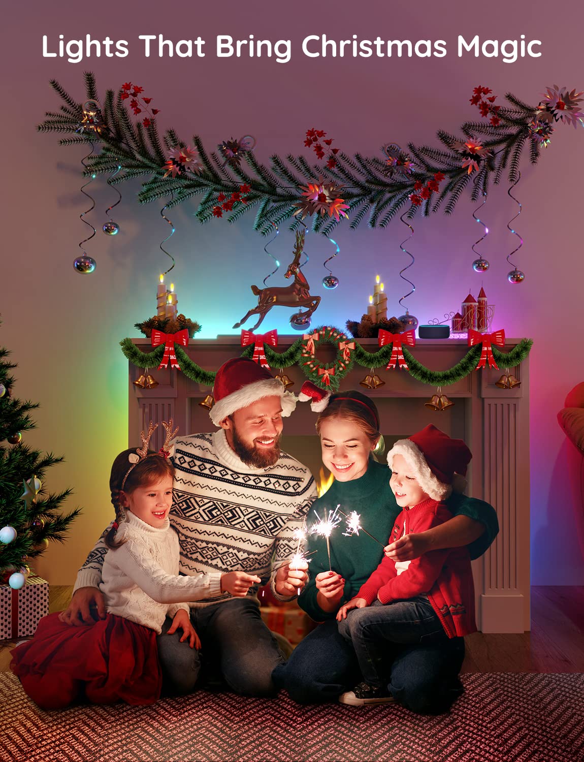 Govee Smart RGBIC LED Strip Lights 65.6ft - WiFi Color Changing, Alexa & Google Assistant Compatible, Music Sync for Bedroom & Living Room