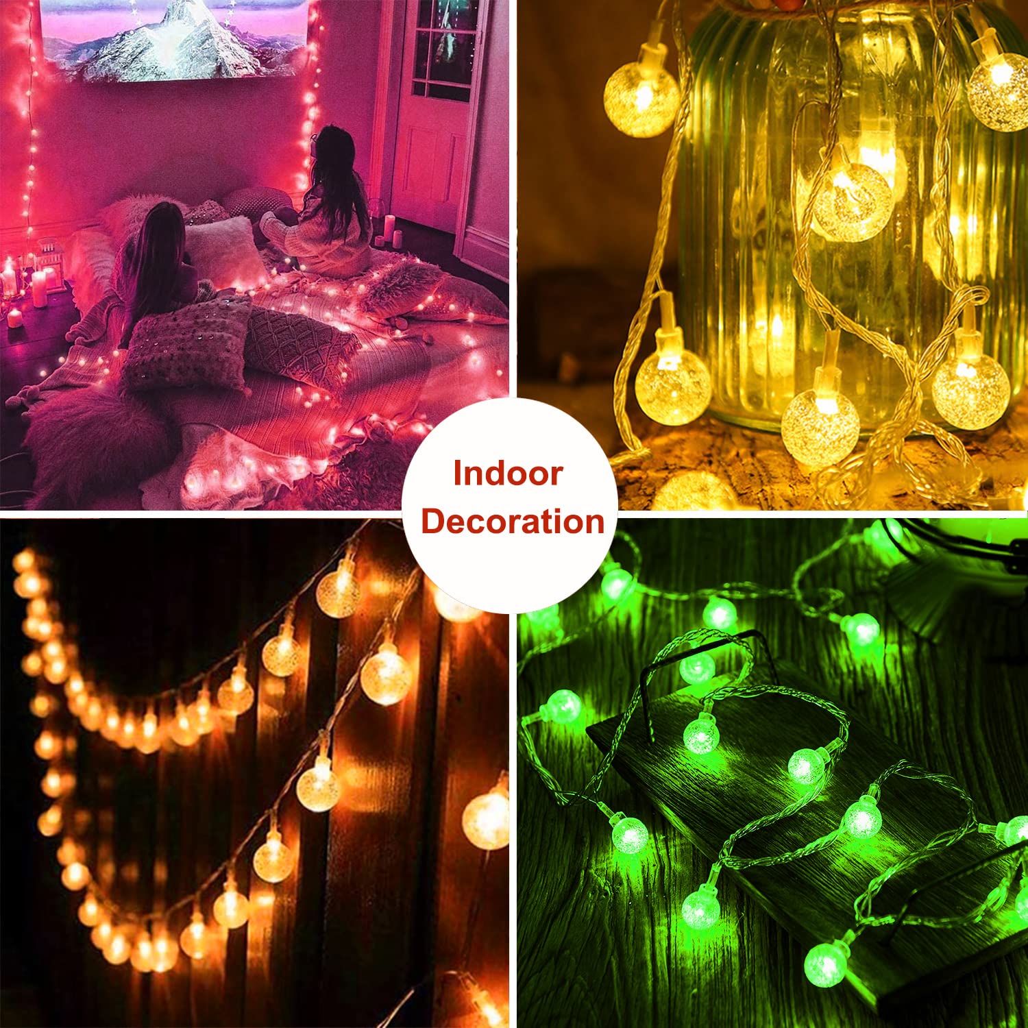 OMIKA Battery Operated String Lights, 15FT 30 LEDs, 24 Color Changing, Remote Timer, USB Powered Fairy Lights for Indoor/Outdoor Decor