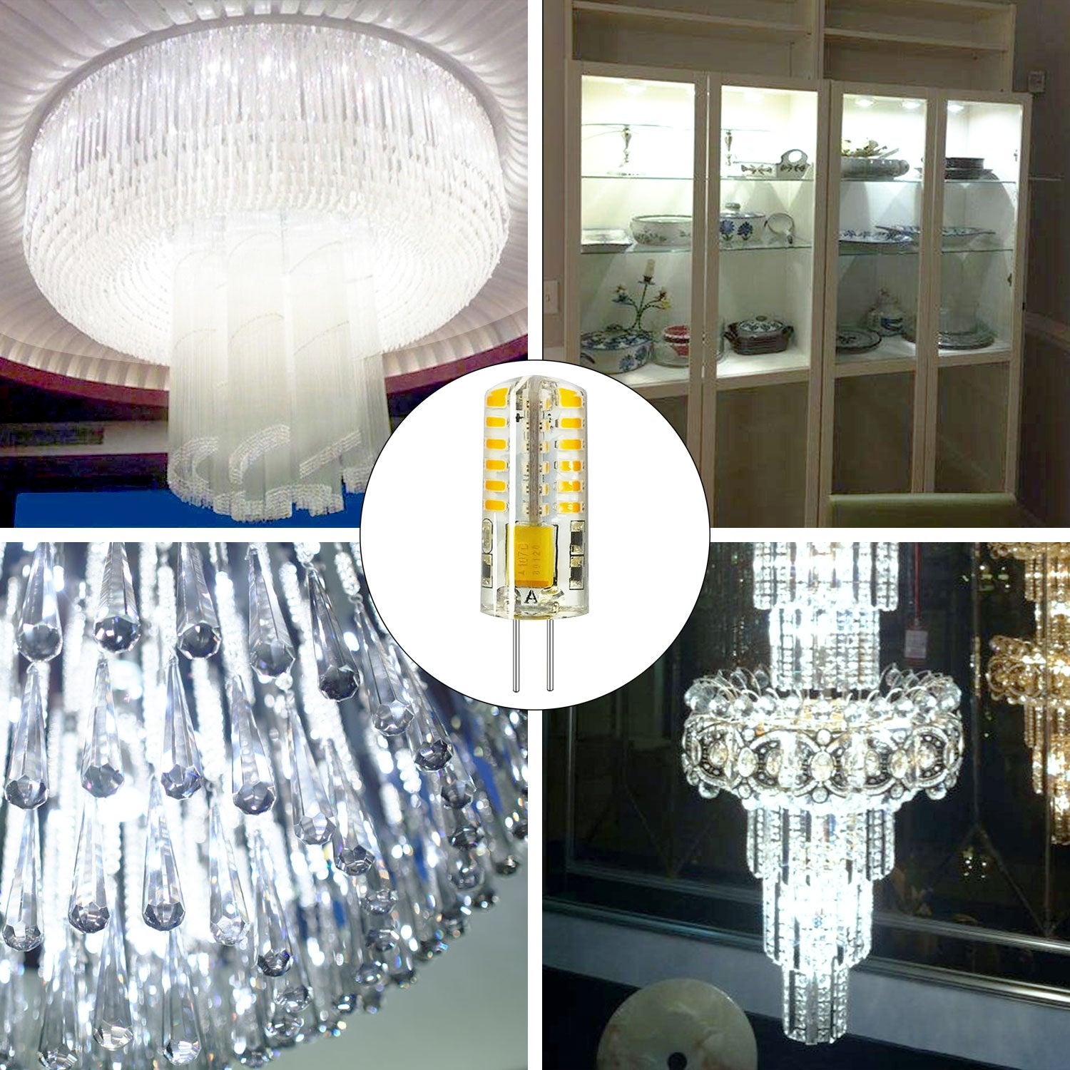 RA RAYHOO G4 LED Bulbs - 10pcs 3W AC/DC 12V Replacement for T3 Halogen, White 6000K