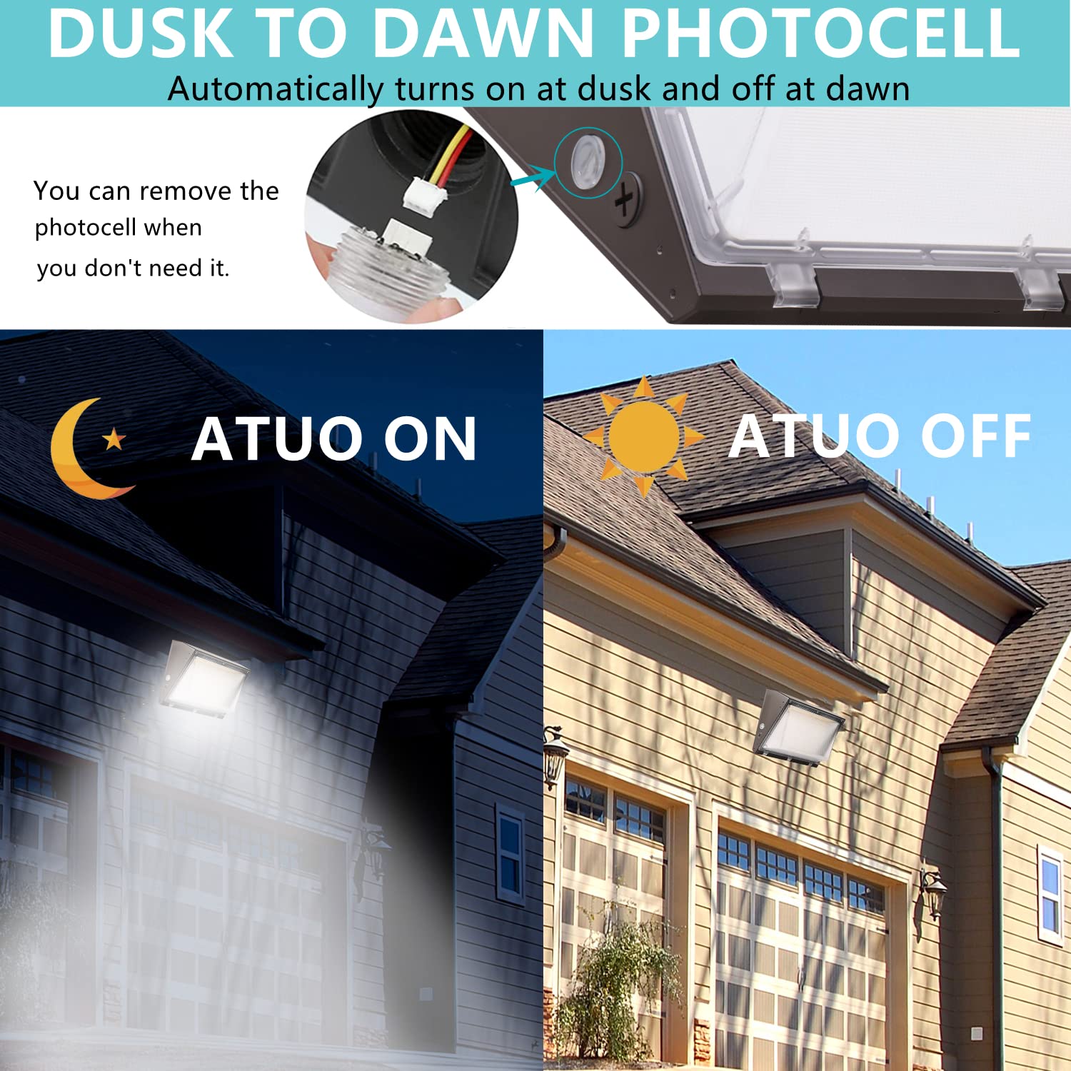 WHLED Dimmable LED Wall Pack Light 80W 11200LM Dusk to Dawn 5000K Bronze Outdoor Security Lighting