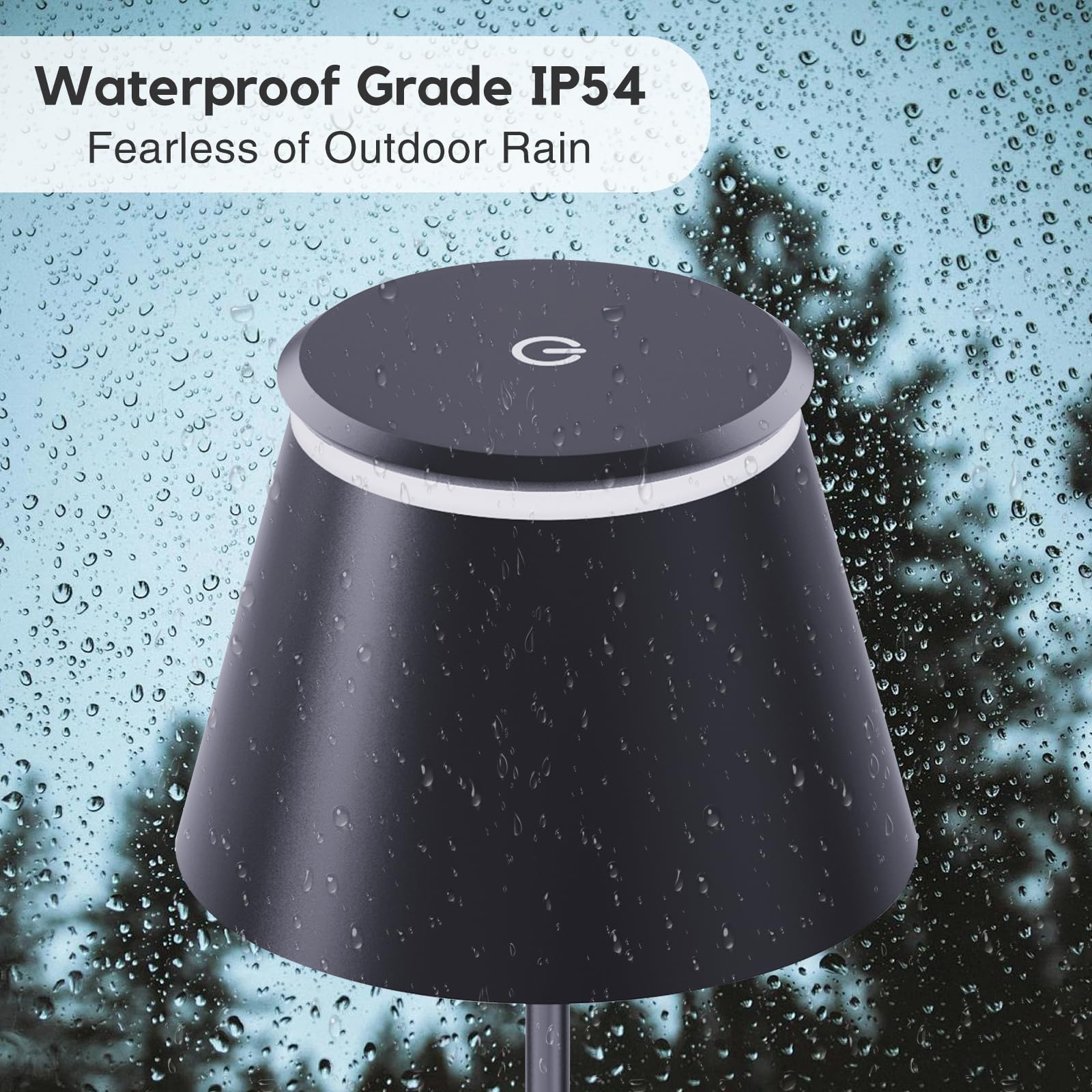 Yupola Cordless Table Lamp, Rechargeable 5000mAh, Waterproof Touch Dimmable Light, 1pcs, Black, Model GJTD-P-SB5