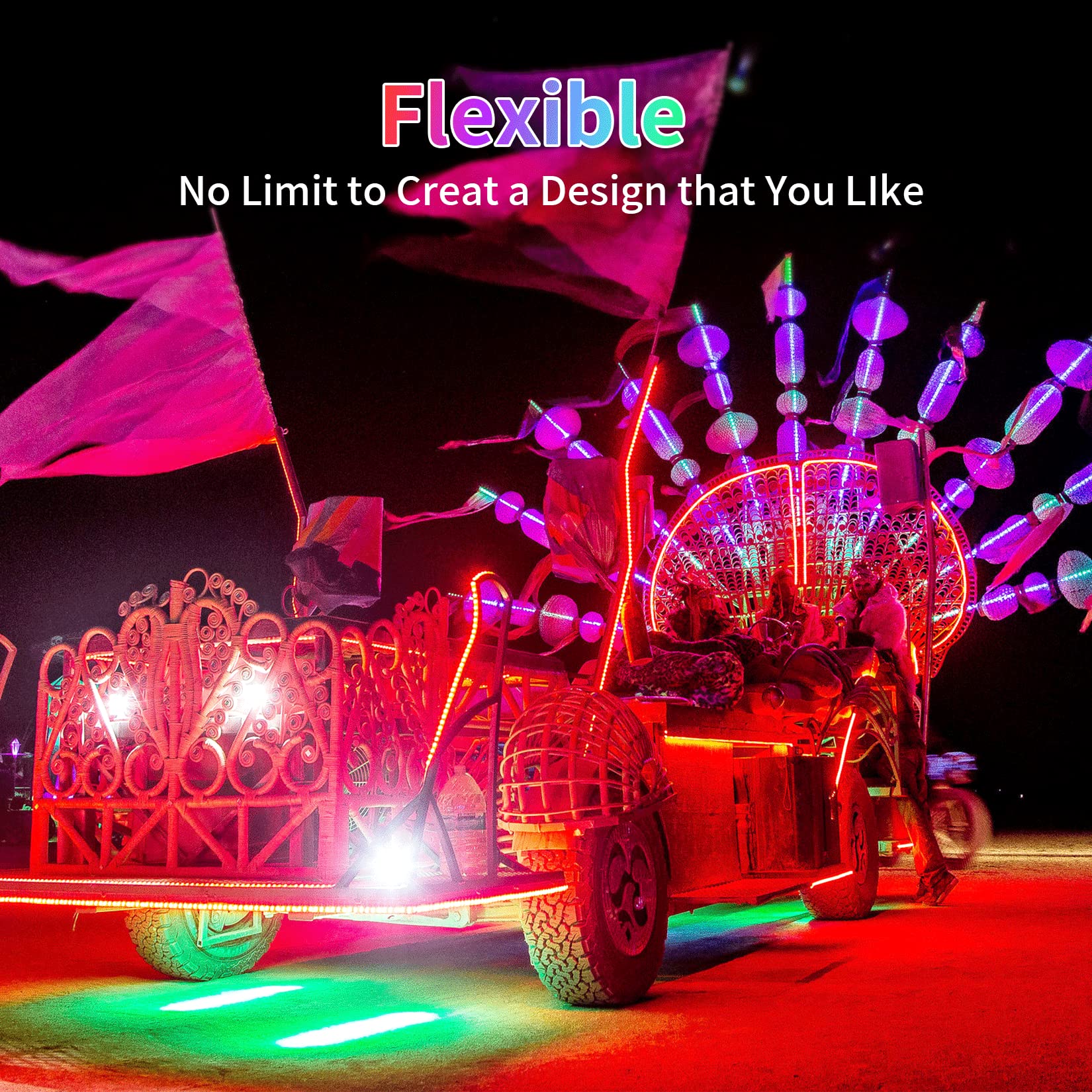 El Wire Neon Wire Neon Light 9.84Ft Diy Neon Glowing Flexible Electroluminescent Wire Light Kit For Parties Halloween Christmas Bike Clothing Decoration (Red Green White Ice Blue Purple 5 Pack)