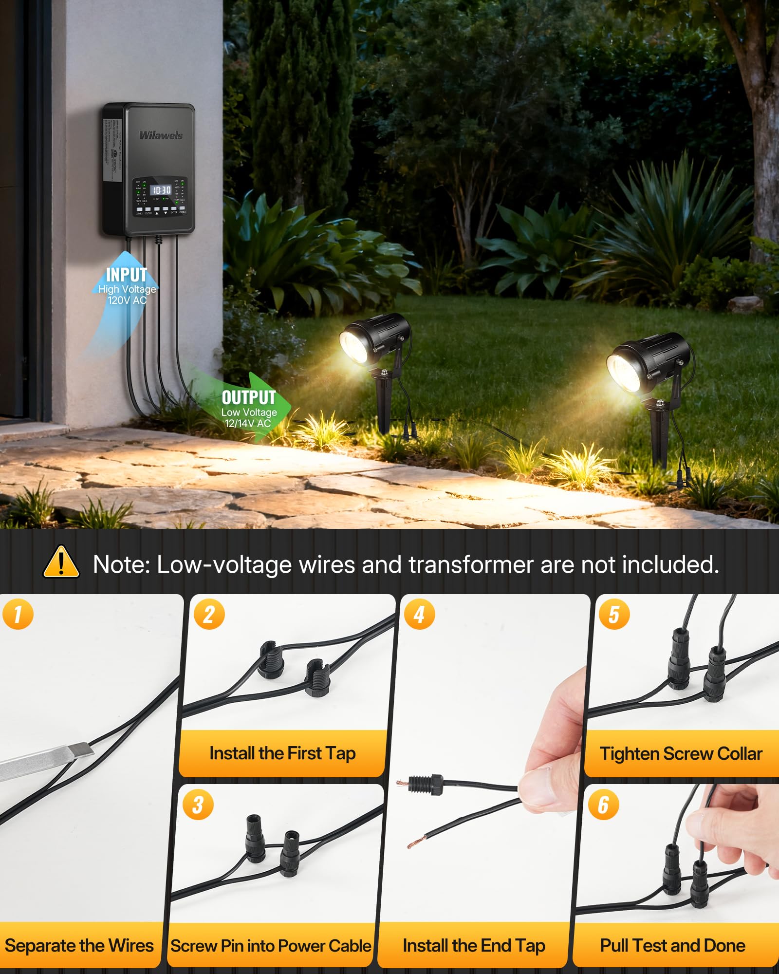 Wilawels 6W 700Lm Low Voltage Landscape Lighting  12V Ac/Dc 3000K Warm White Led Low Voltage Landscape Lights  Ip65 Waterproof Outdoor Spotlights With Connectors For Garden Tree Yard 12Pack W01Slp1206