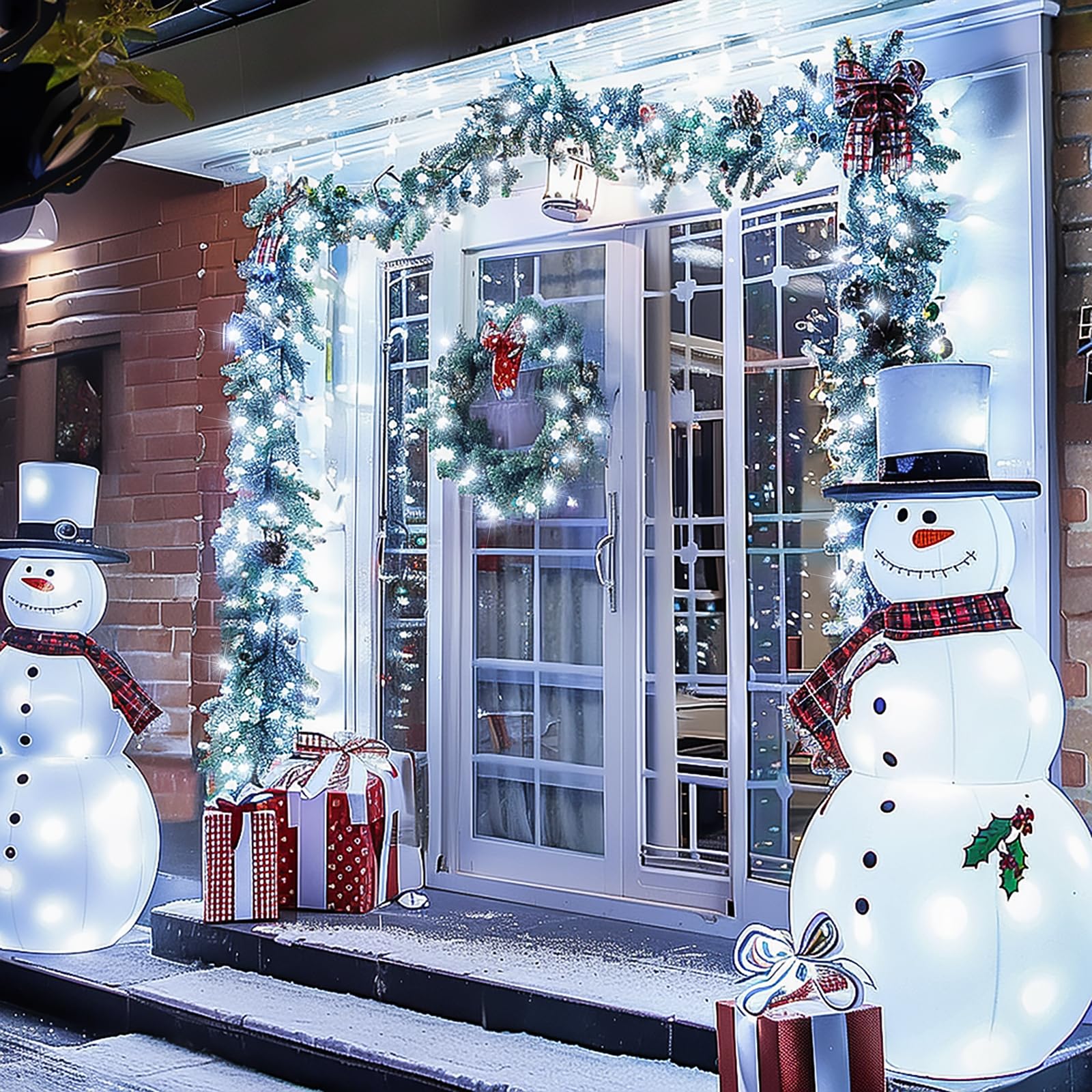 Potive 168Ft Cool White Led Christmas Lights With Remote, Waterproof Indoor/Outdoor Decor