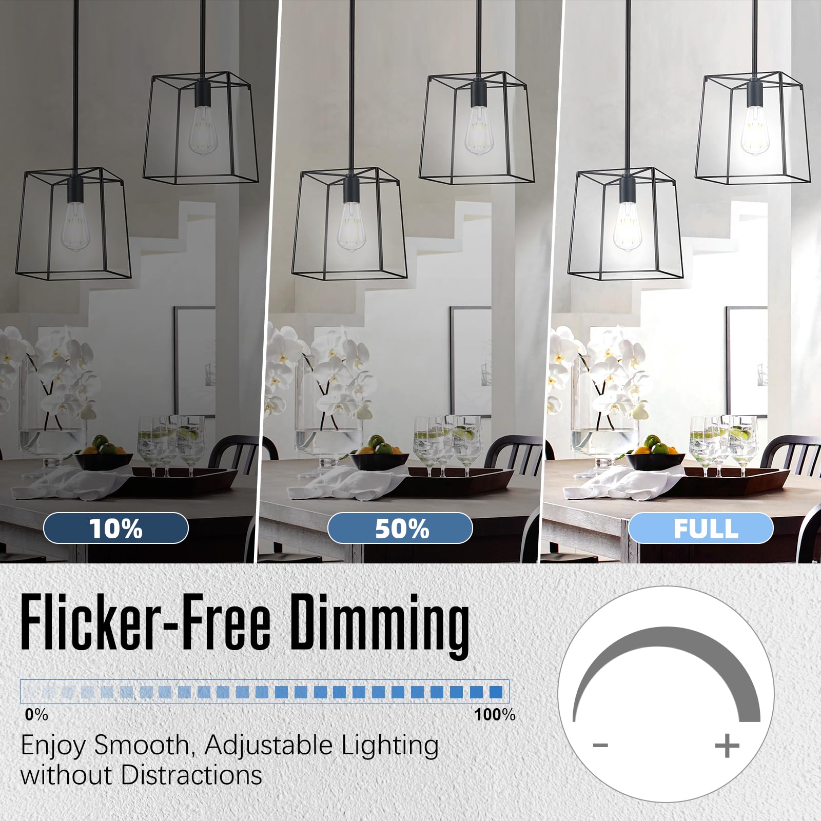 Gvvoohome Edison Bulbs, E26 Led Bulb 60 Watt Dimmable, Cool White 4000K, St58 Vintage Light Bulbs, 90+ Cri, E26 Medium Base, Cle