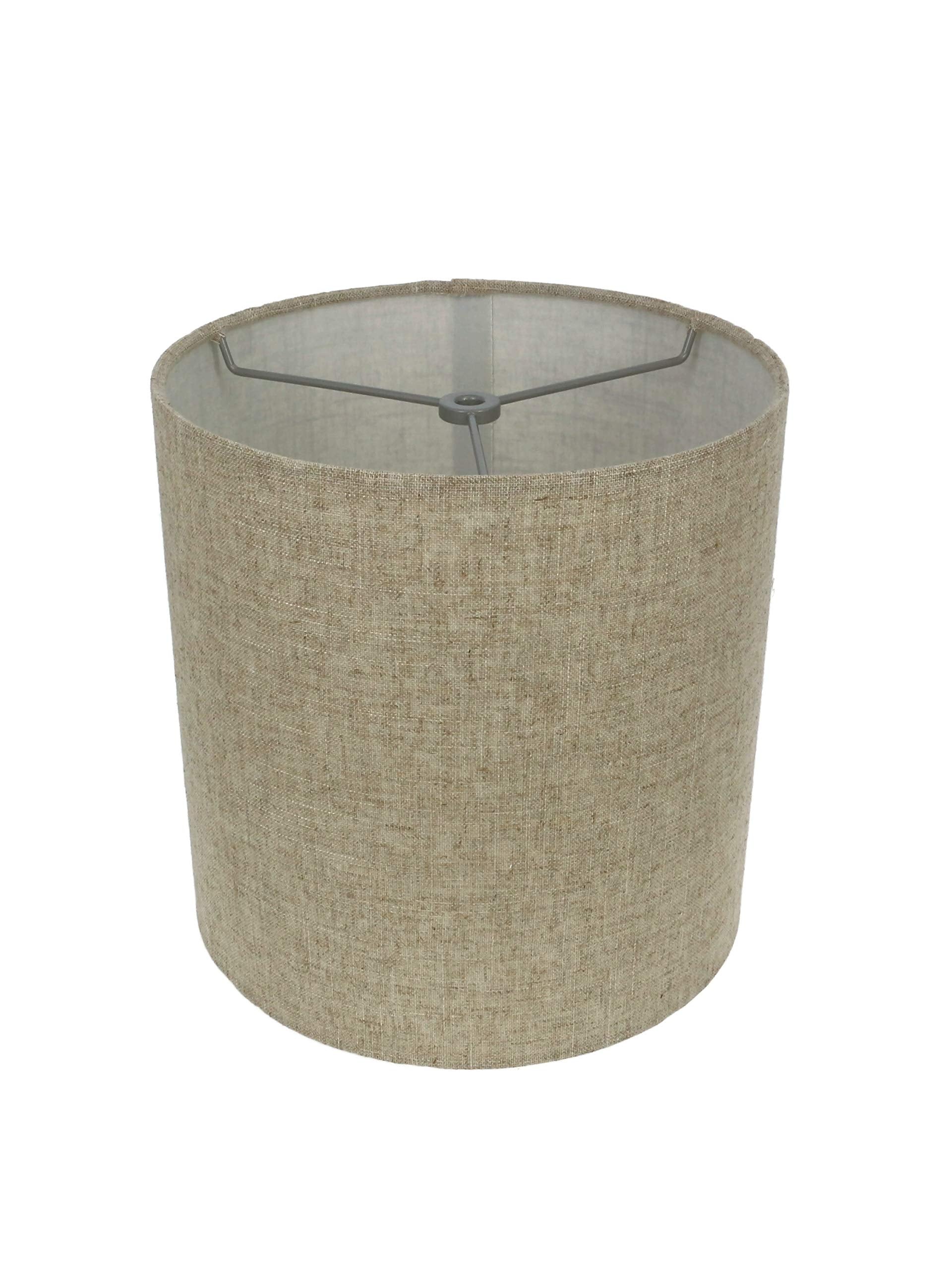 Urbanest Linen Drum Lamp Shade, 10-inch by 10-inch by 10-inch, Natural Flax, Spider-Fitter