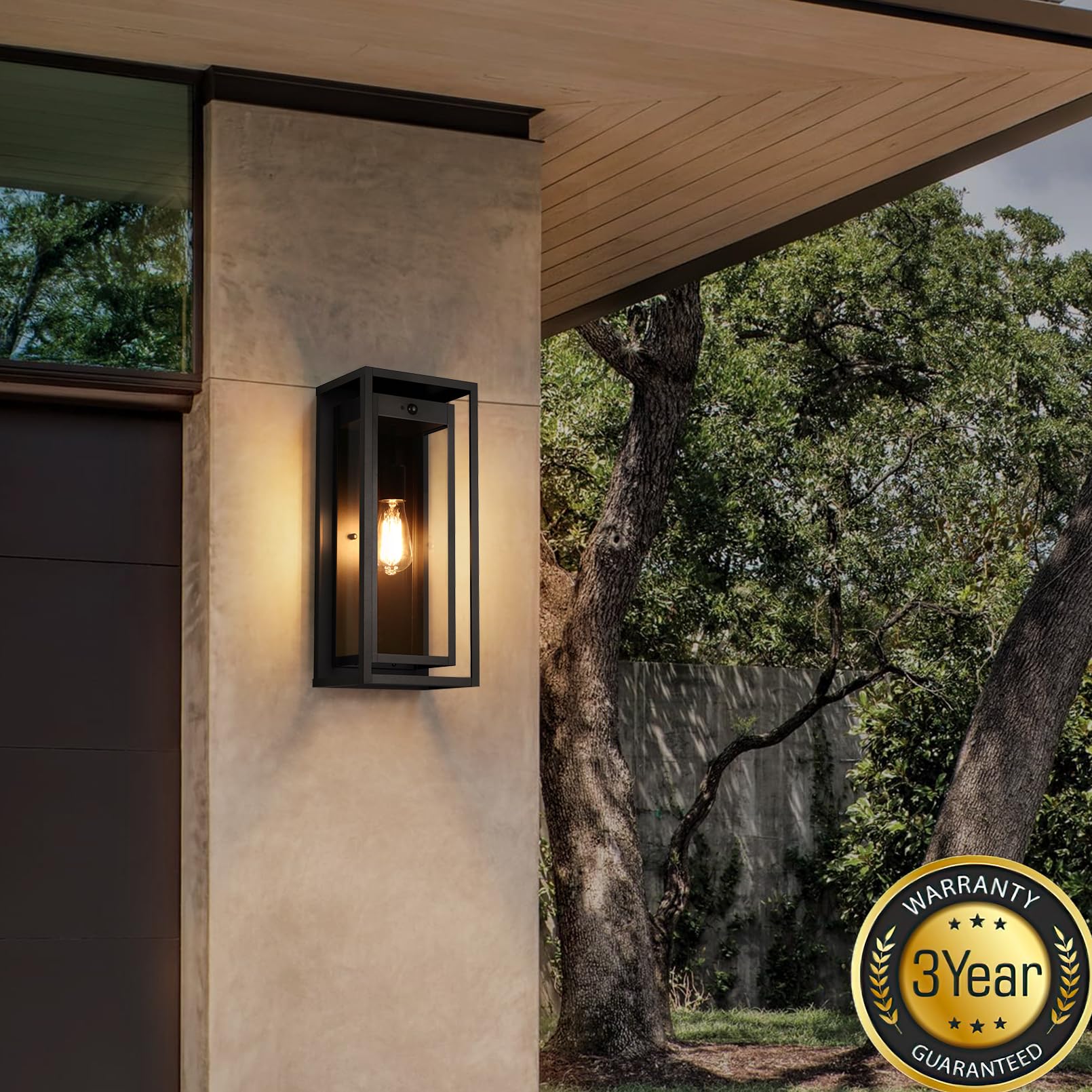 Slypadan 19 Motion Sensor Outdoor Wall Lights  2 Pack Large Dusk To Dawn Outdoor Lights  2 Lighting Modes Waterproof Anti-Rust Wall Sconces  Exterior Lighting Fixtures For Front Door  Porch  Garage