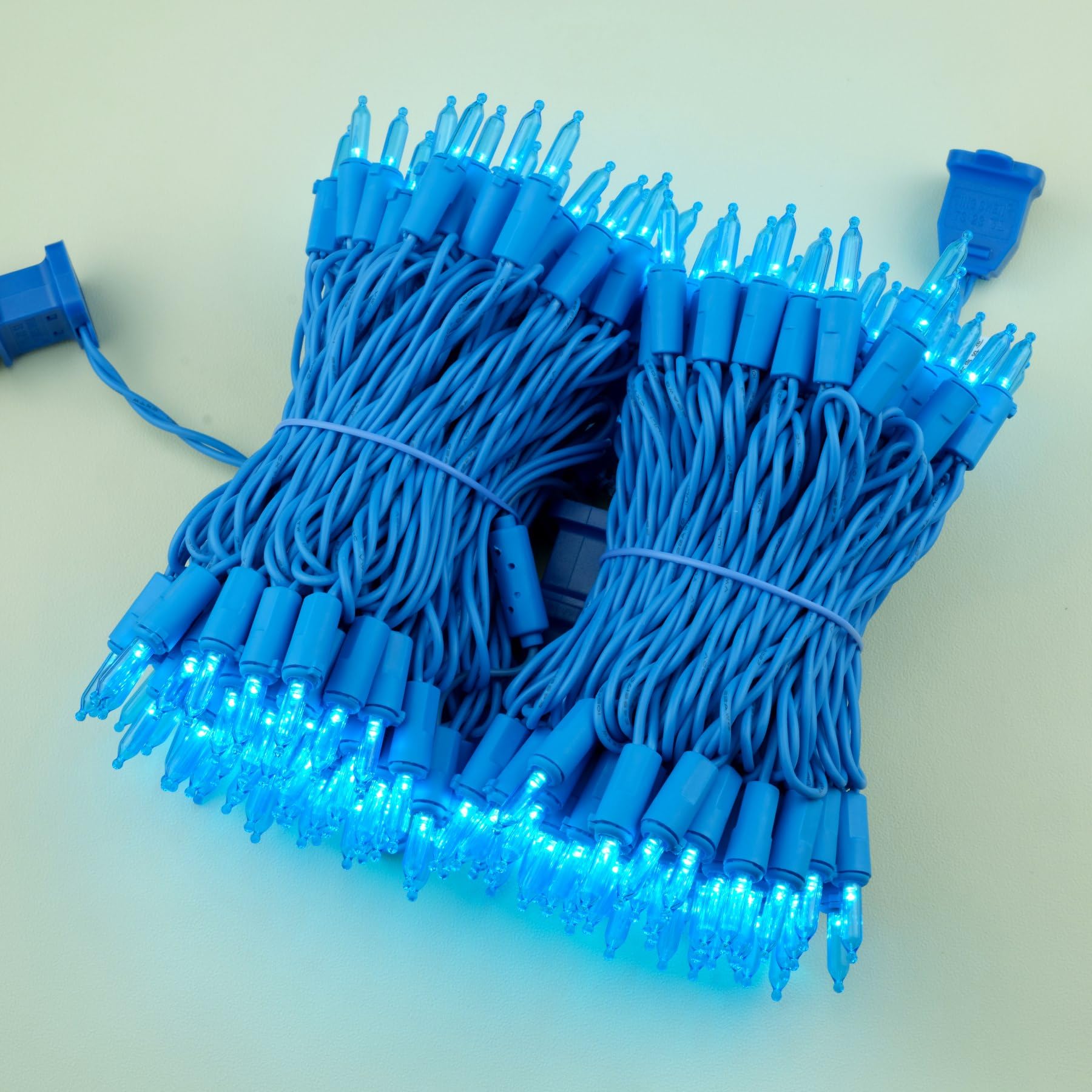 Yuletime 200 Blue Led Christmas Lights - 33Ft, 100 Lights, Ul Certified, Blue Wire, Pack Of 2 Strands