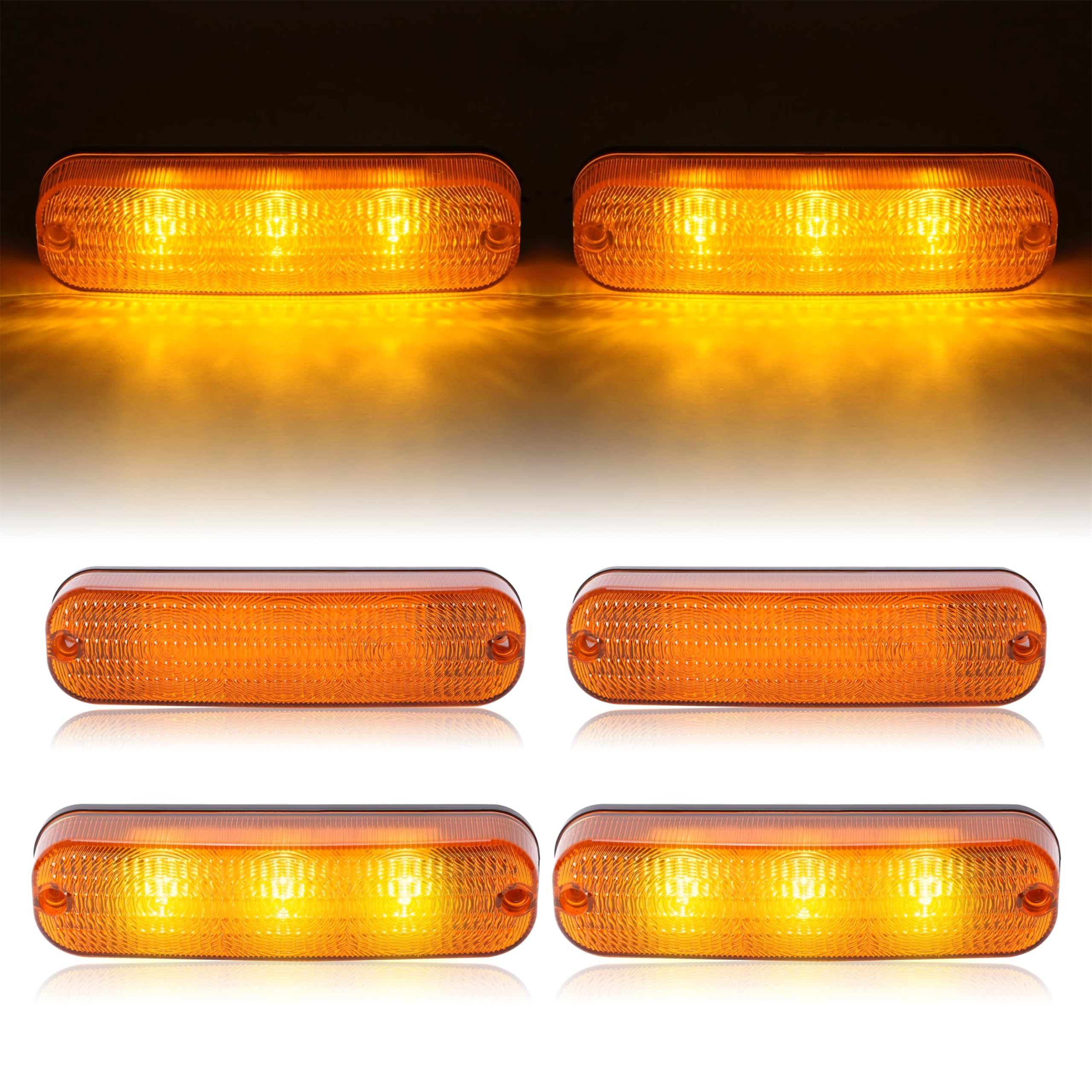 HECASA LED Flashing Amber Cab Light AR60250 for John Deere Tractor, 4Pcs, Plastic