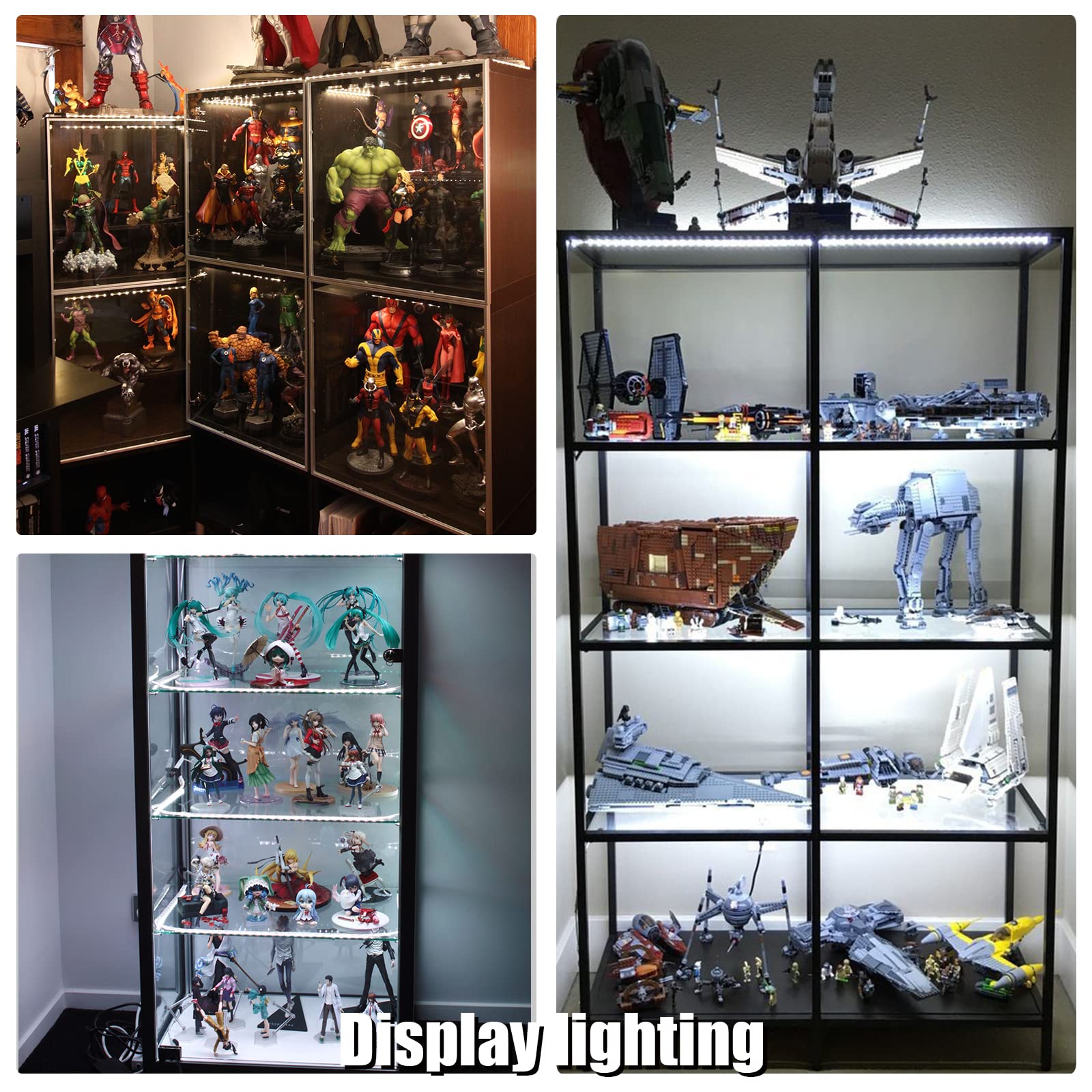 WOBANE LED Display Light Kit, 8x12 inch, White Polycarbonate, Model WBE006, Set of 8 with 24W Adapter, 6000K DIY Lamp