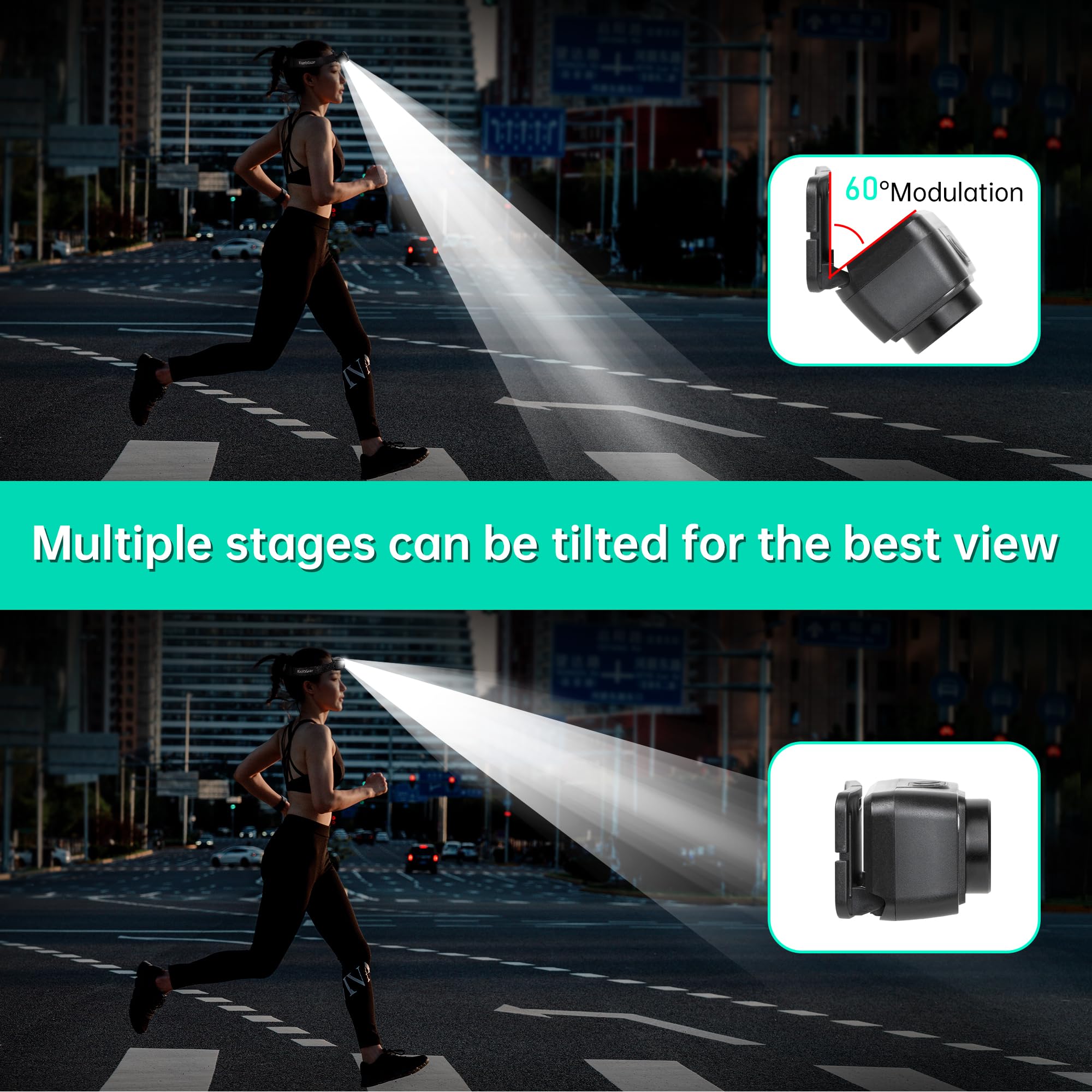 Headlamp Rechargeable 2-Pack, 1000 Lumens Ultra-Light Bright Led Rechargeable Headlight With White Red Light, Waterproof Motion