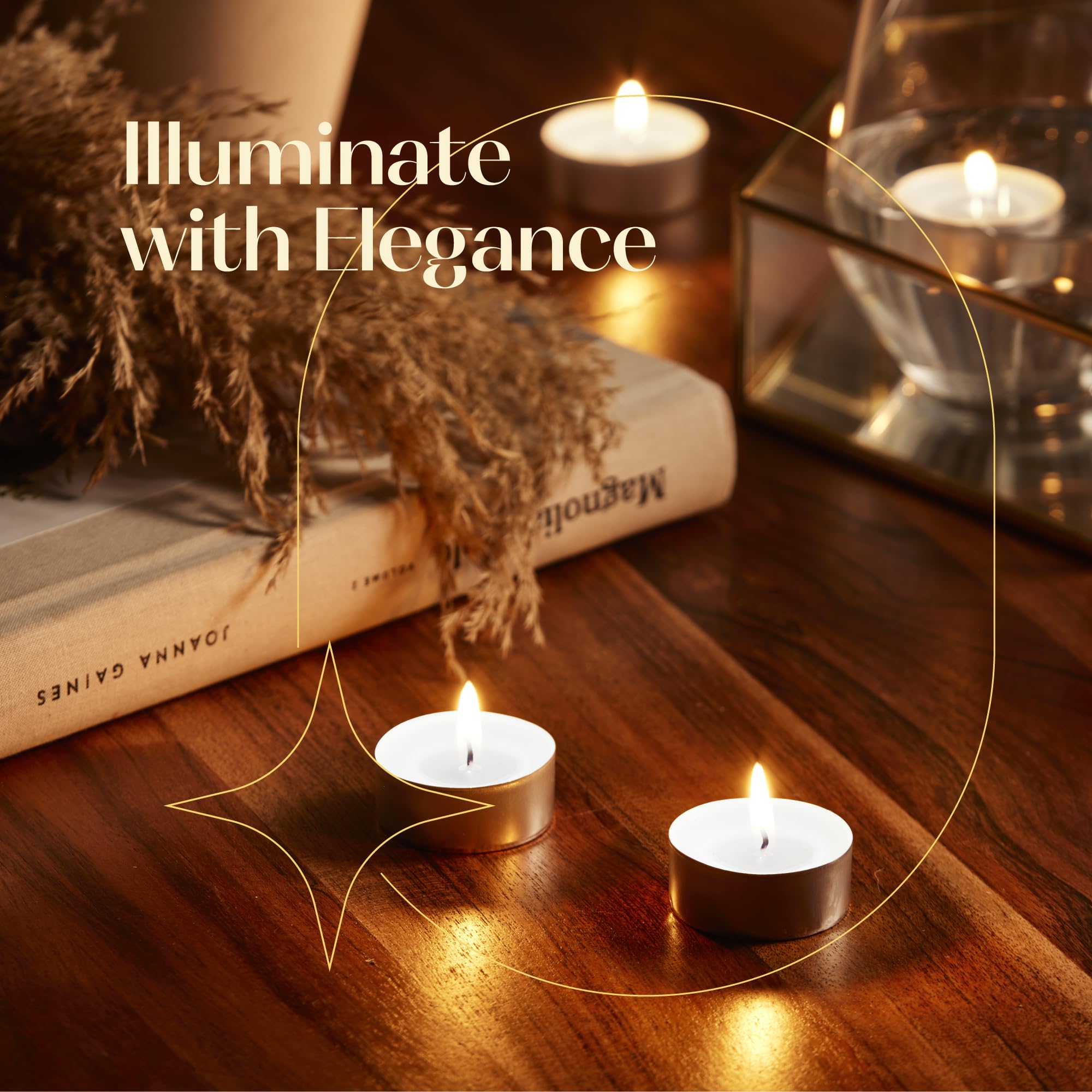 White Scented Tealight Candles - Pack Of 12 White Tea Light Candles - White Tea Lights Candles With Long Lasting Aromas - Spiritual Jasmin Scented Tea Lights Candles - 4 Hour Burn Time