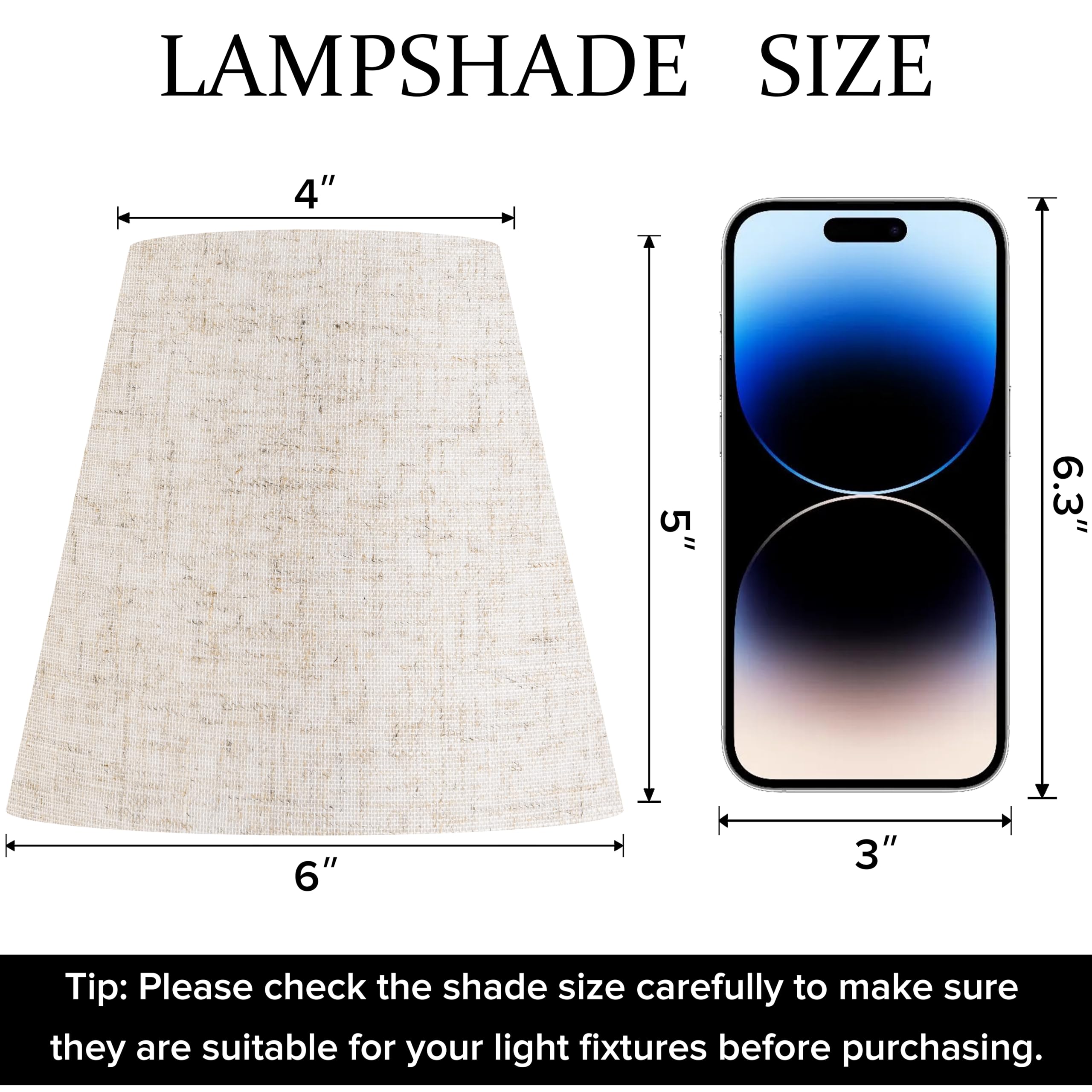 Set Of 5 Pure White Chandelier Lamp Shades,4'' Top X 6'' Bottom X 5'' Height (Clip On Bulb) Small Lamp Shades, Faux Silk Fabric