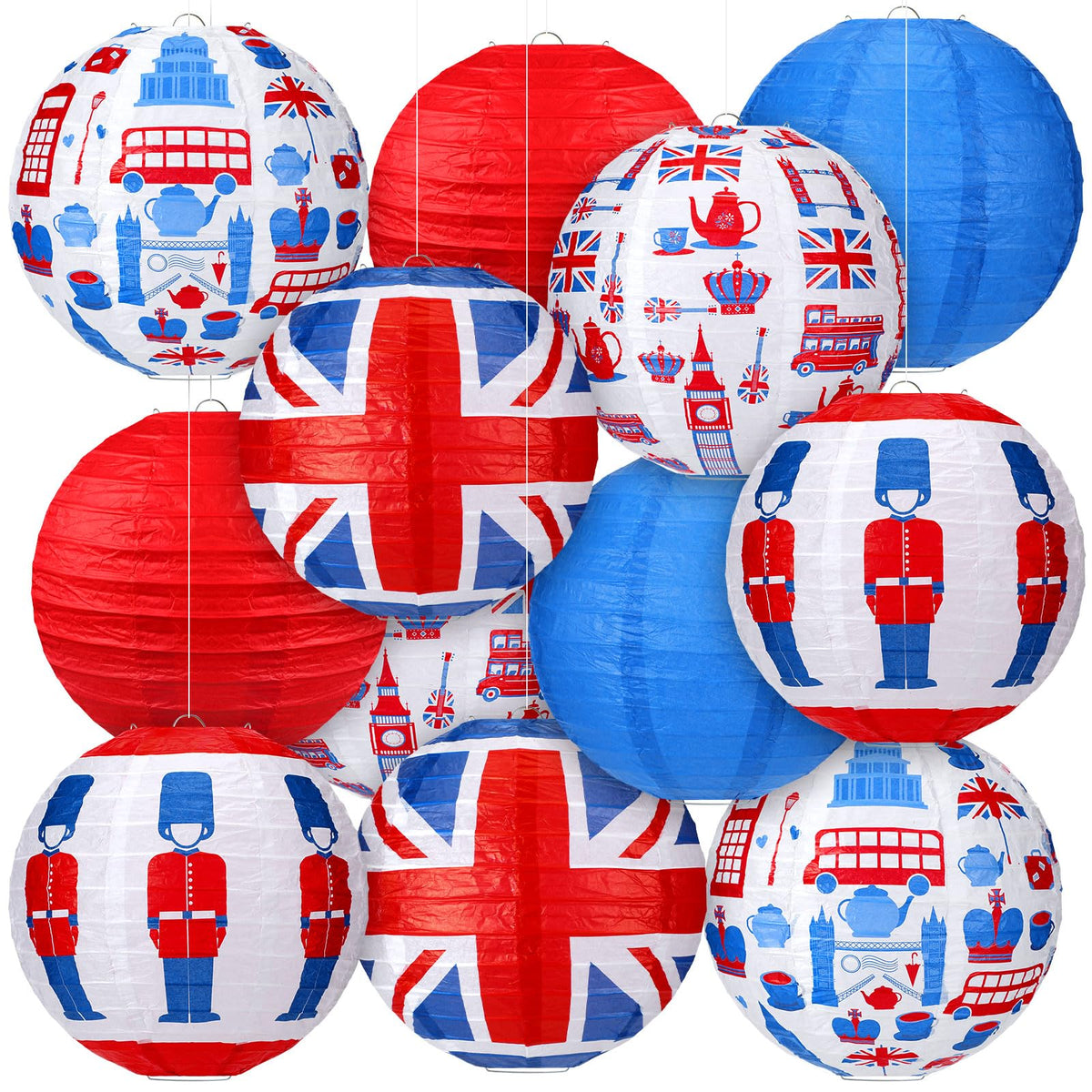 Panelee 12 Pcs British Party Decoration Britain UK England Flag Theme ...