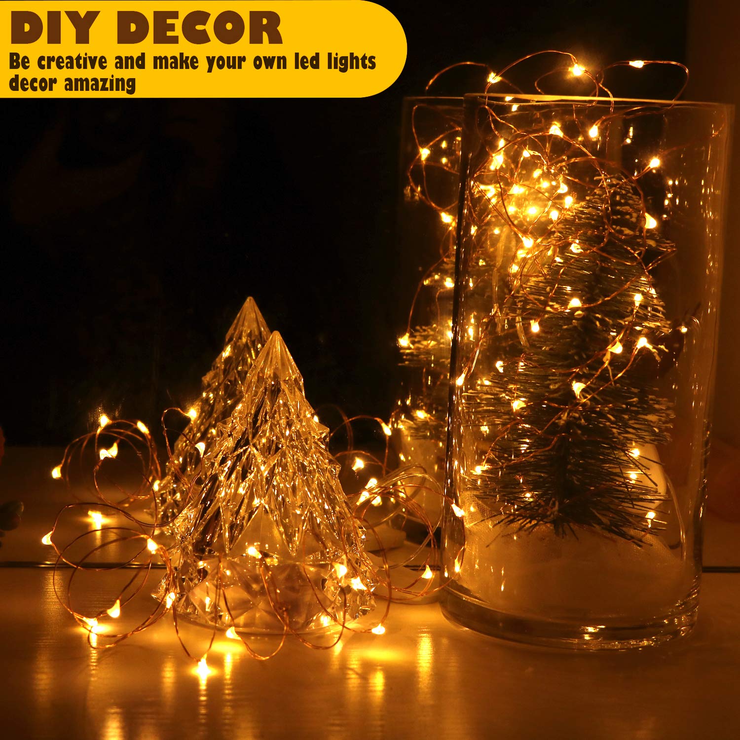 OakHaomie [6-Pack] 7Feet Starry String Lights,Fairy String Lights 20 Micro Starry LEDs On Copper Wire, 2pcs CR2032 Batteries Inc