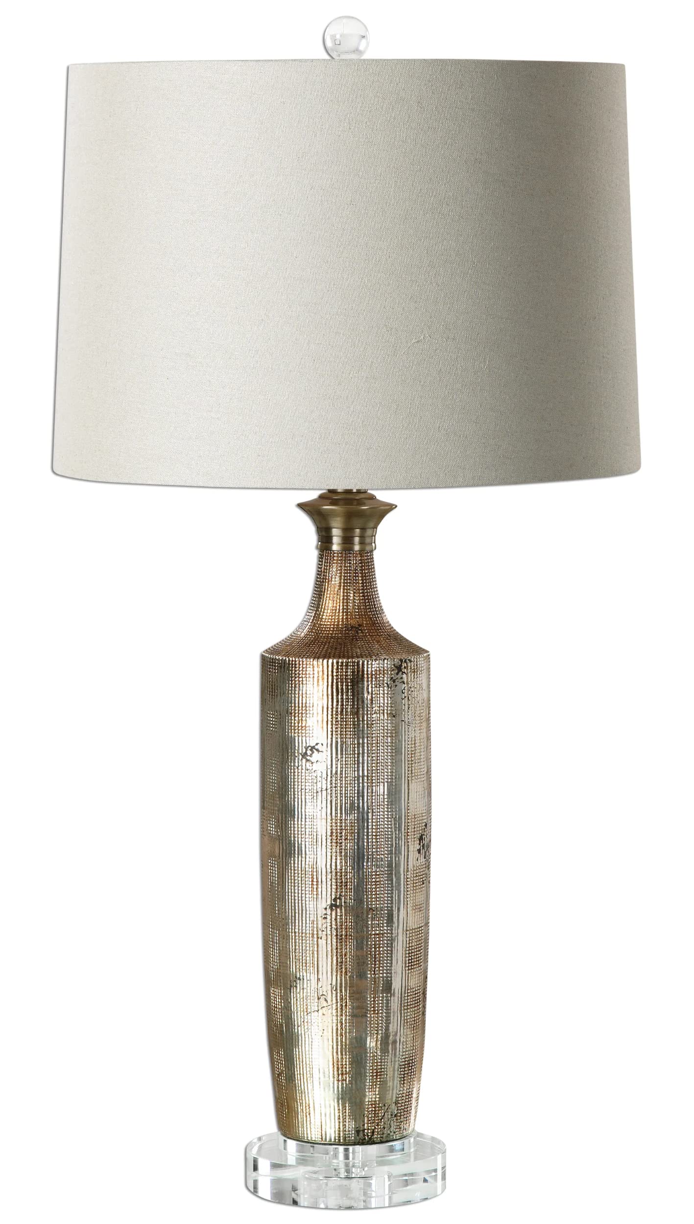 Uttermost 1 Light Table Lamp - 29.5in x 14in - Metallic Bronze Glaze/Ceramic/Fabric - Model 27094-1