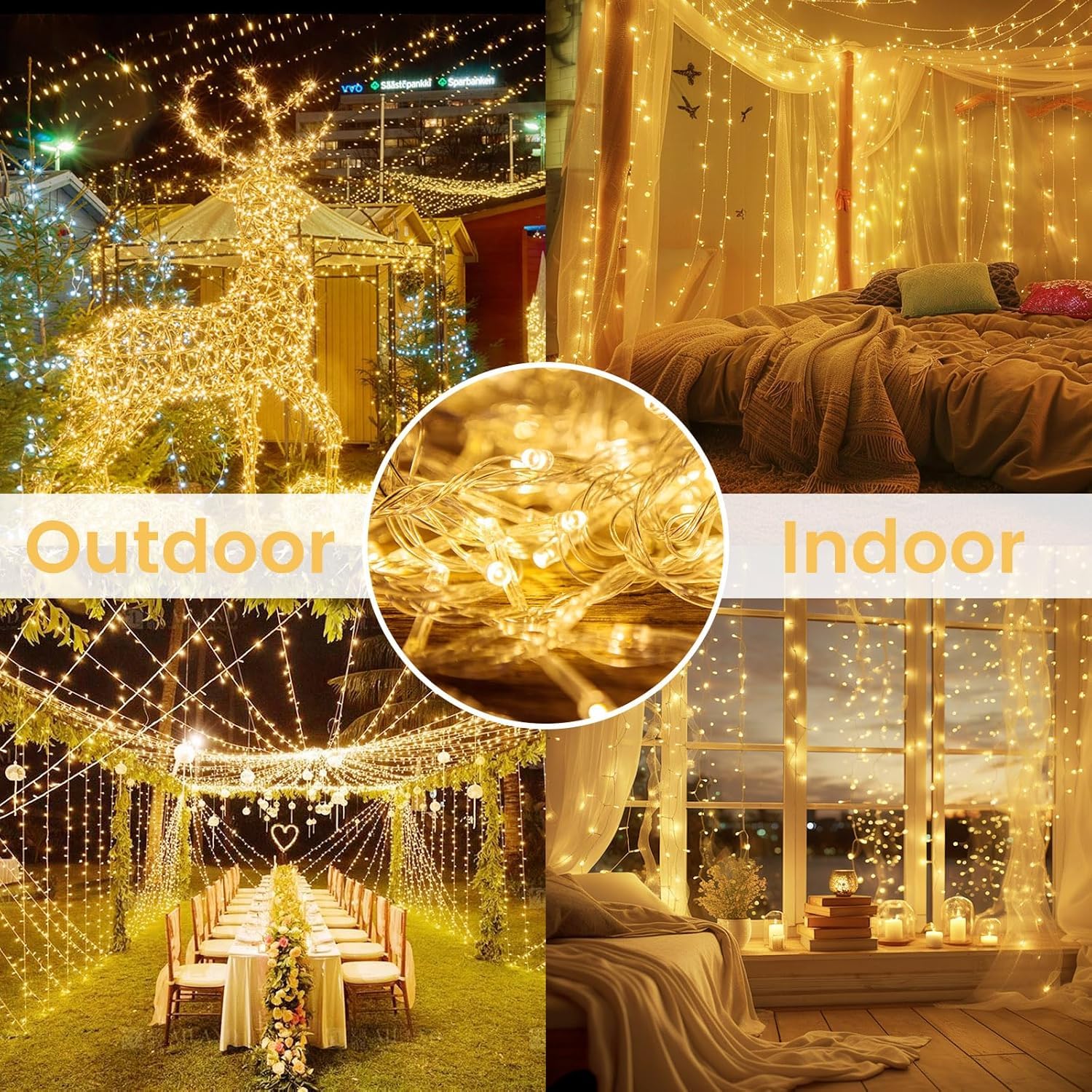 2 Pack Christmas String Lights Battery Operated With Timer  33Ft 100 Led Waterproof Twinkle Lights  8 Modes Fairy Light For Indoor And Outdoor Bedroom Garland Tree Christmas Decorations (Warm White)