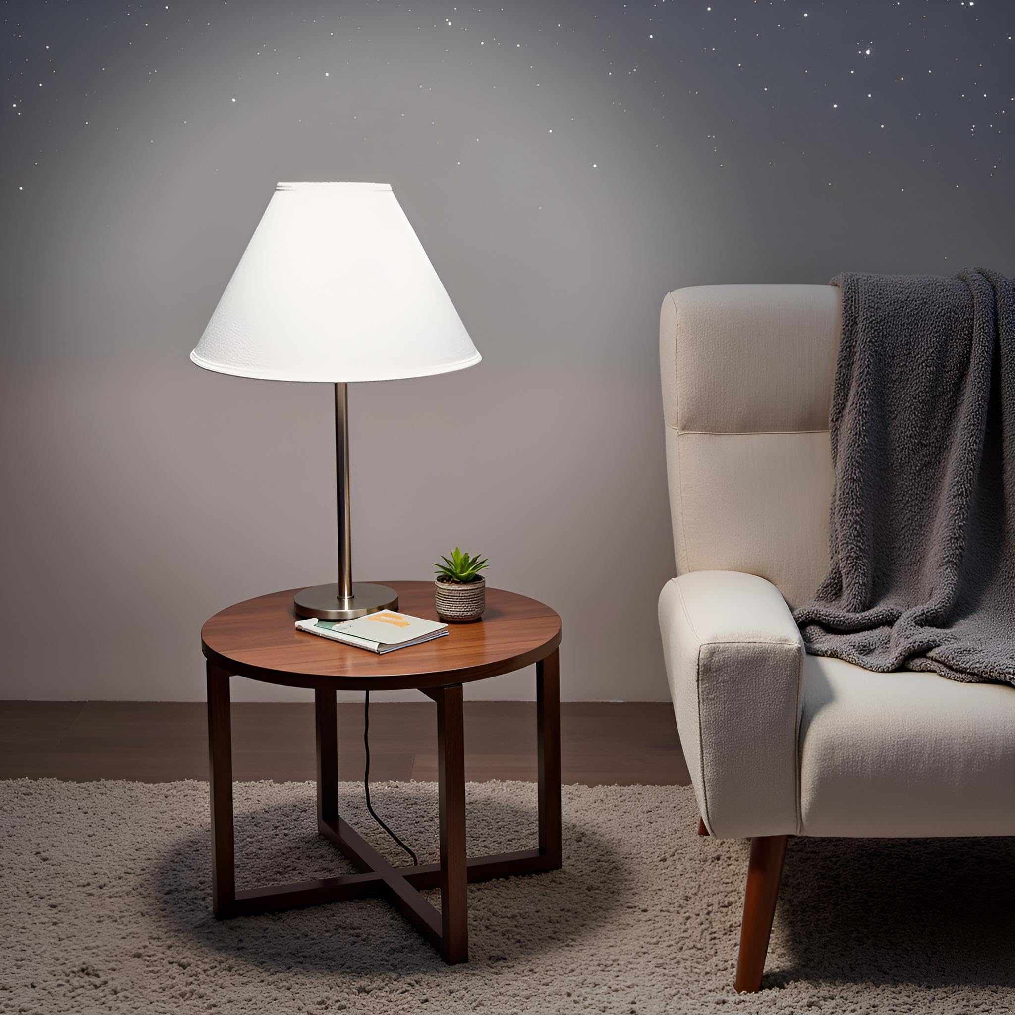 Aspen Creative 32773 Empire Lamp Shade, Off-White Faux Linen, 18 Wide, Hardback Construction