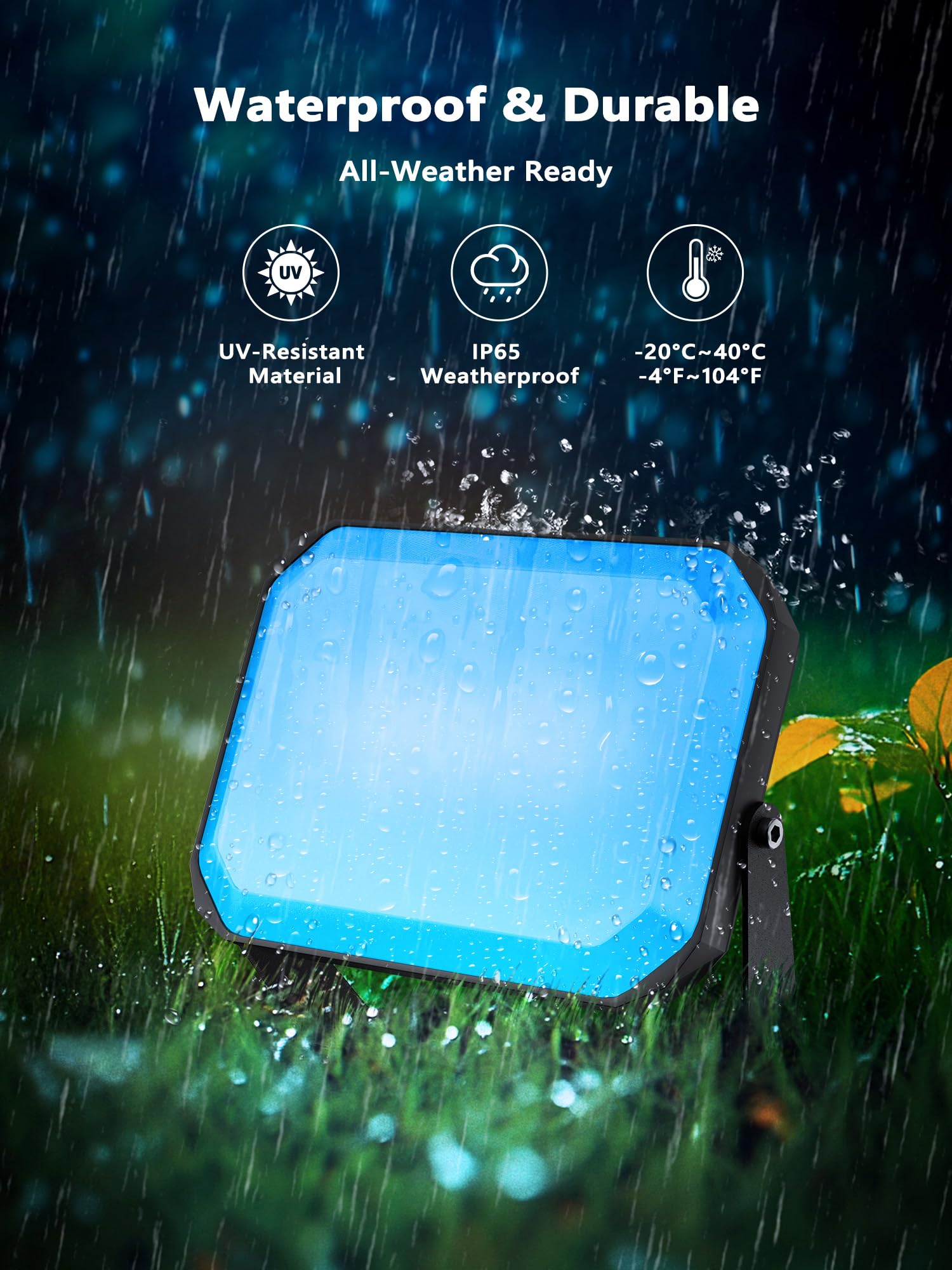 BrizLabs RGBCW Smart Flood Lights - 6 Pack LED Landscape Lights, IP65 Waterproof, APP & Voice Control, Plastic, Model: cb34a1c2-803e-42
