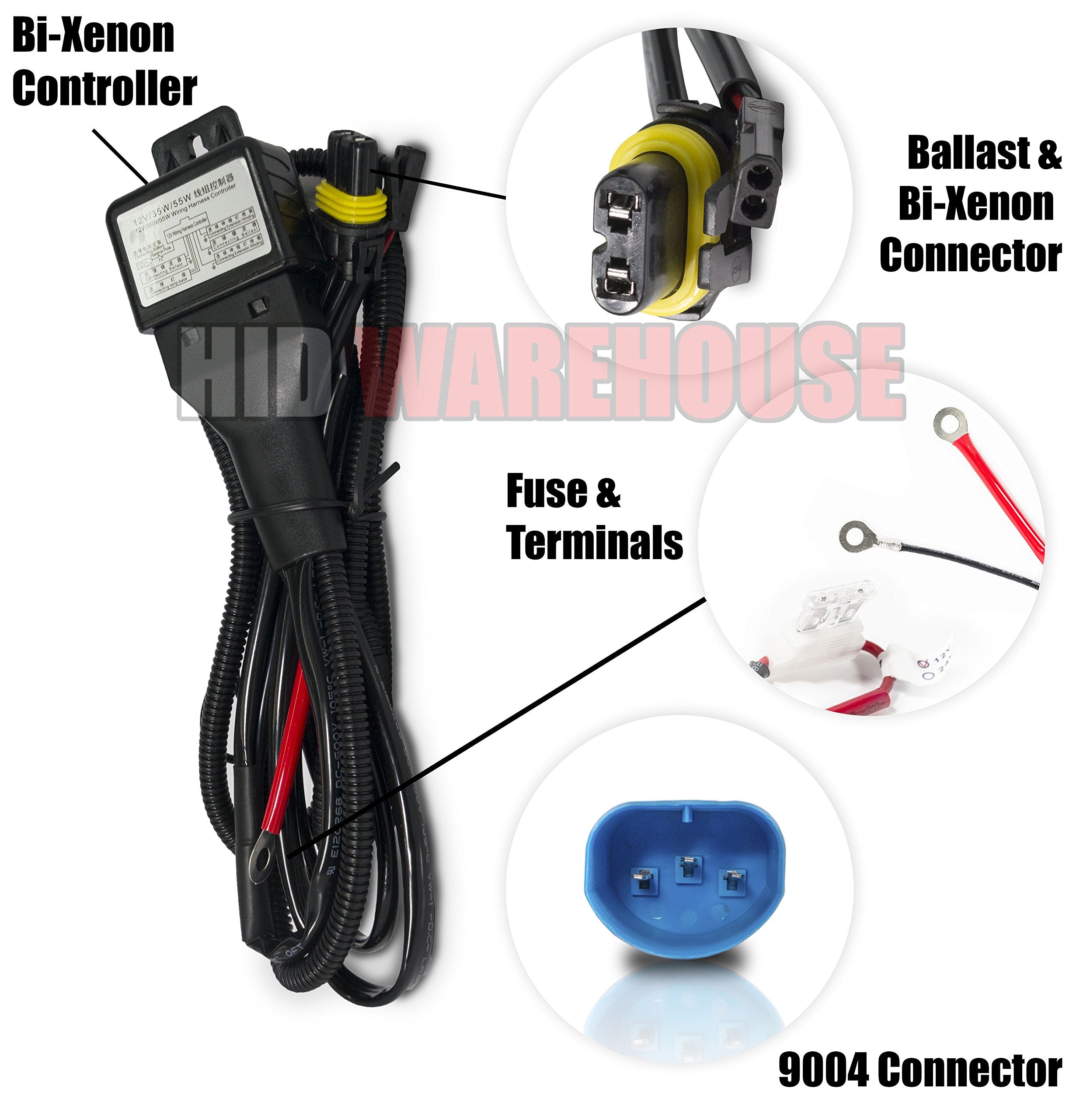 HID-Warehouse HID Xenon Replacement Bulbs - Bi-Xenon 9004 (HB1) - 4300K Bright Daylight (1 Pair)