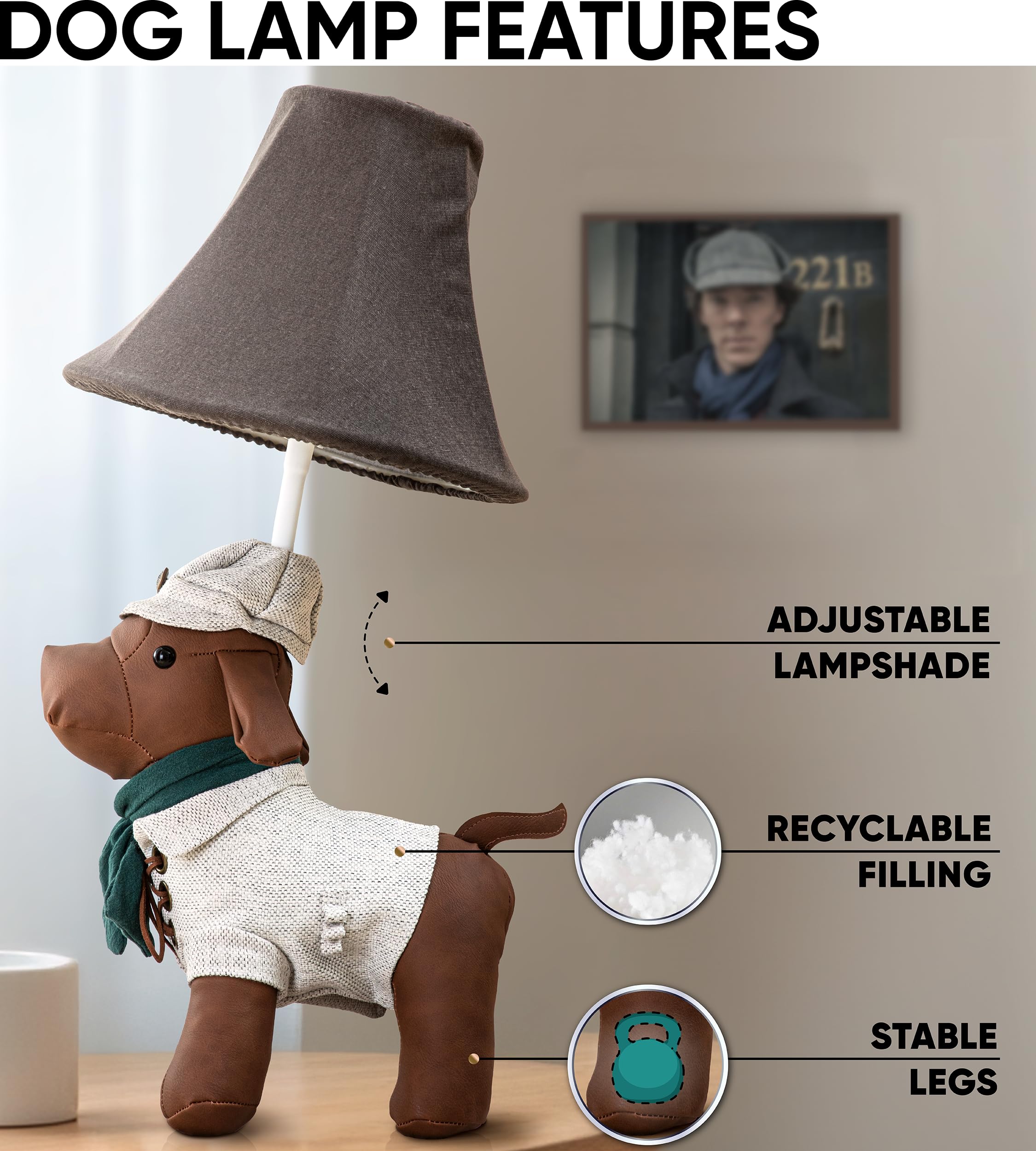 Dog Kids Lamp For Boys Bedroom - 20  Animal Lamp For Kids Room - Cute Christmas Gifts  Birthday Gifts For All Ages: Toddler Girls  Children  Grandkids 3 4 5 And Up Years Old  Sister Brother  Sibling