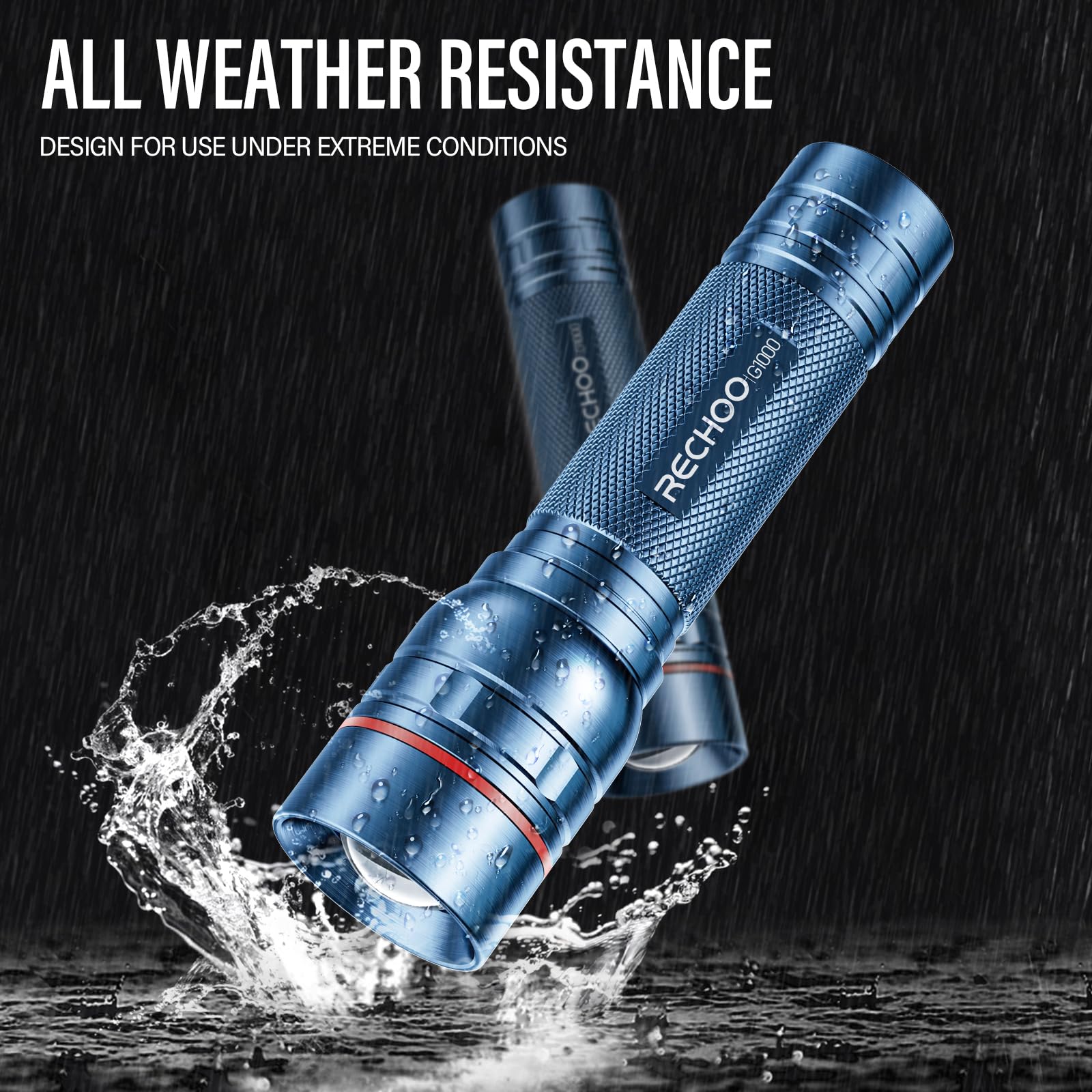Rechargeable Flashlights High Lumens, G1000 Super Bright Flash Light, Small Zoomable Led Flashlight With 3 Lighting Modes, Porta