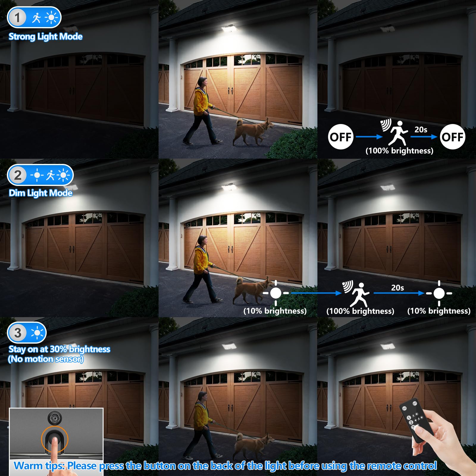 Tobusa 292 Led Solar Outdoor Lights With Motion Sensor & Remote, 4000Lm, 3 Modes, Ip65,