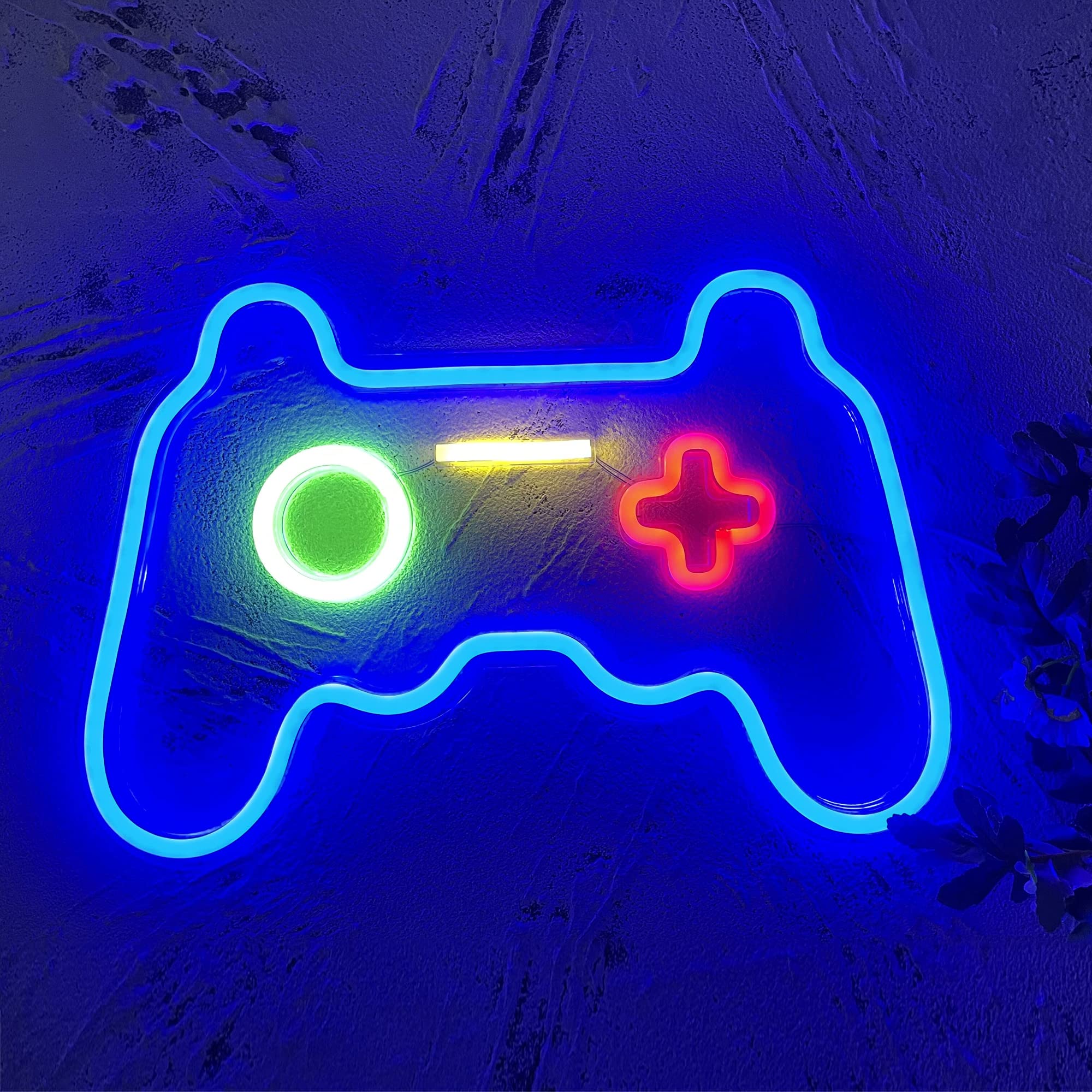 HSEFURNI Christmas Gamepad Neon Sign, USB Powered LED Light, 16in x 11in, Multicolor, Ideal Gifts for Teen Boys