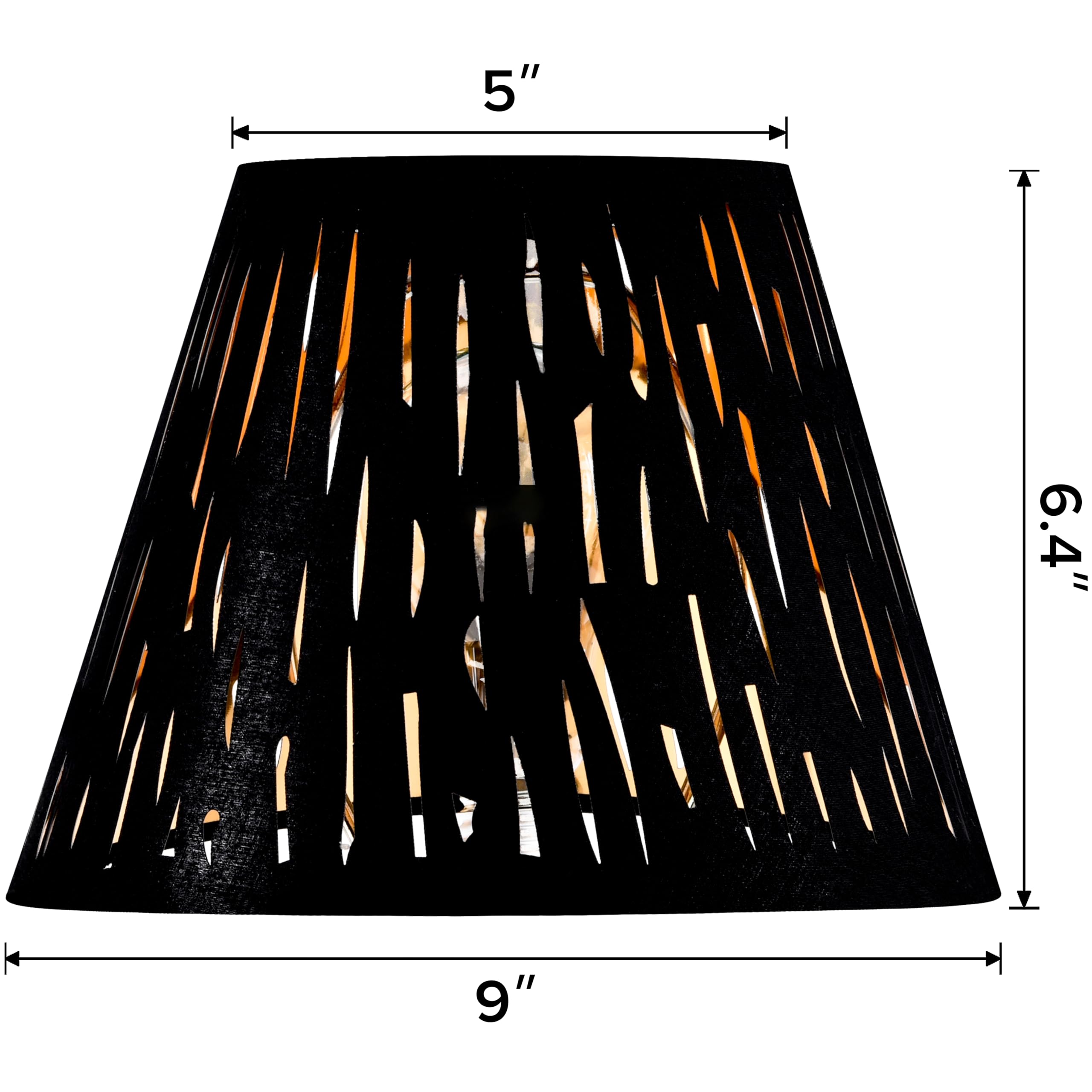 Go&So Set Of 2 Small Black Drum Lamp Shades, 5'' Top X 9'' Bottom X 6.4'' High (Spider), Laser Etching Fabric Lamp Shades For Ta