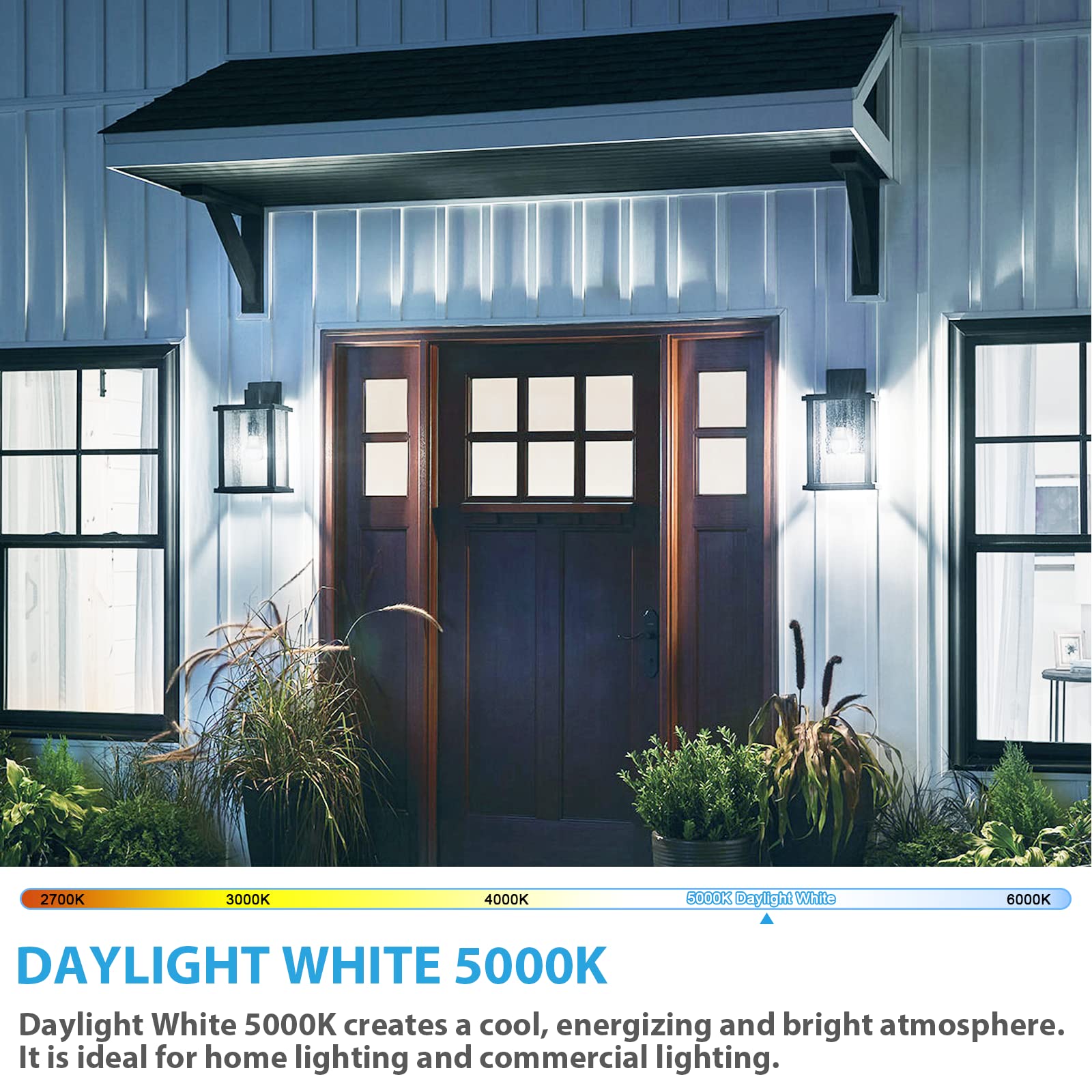 Asomst 4-Pack A19 Led Light Bulbs, 100W Equivalent Led Bulb, 5000K 1100Lumen Light Bulb 11W, Non-Dimmable E26 Frosted Lighting, Cri 85+, No Flicker