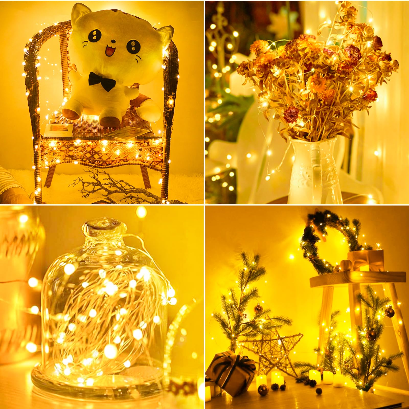 [ 30 Packs ] Fairy Lights Battery Operated String Lights 7 Ft/20 Led Minni Twinkle Battery Lights Small Fairy Lights For Mason Jars Diy Wedding Party Christmas Bedroom Decor, Warm White