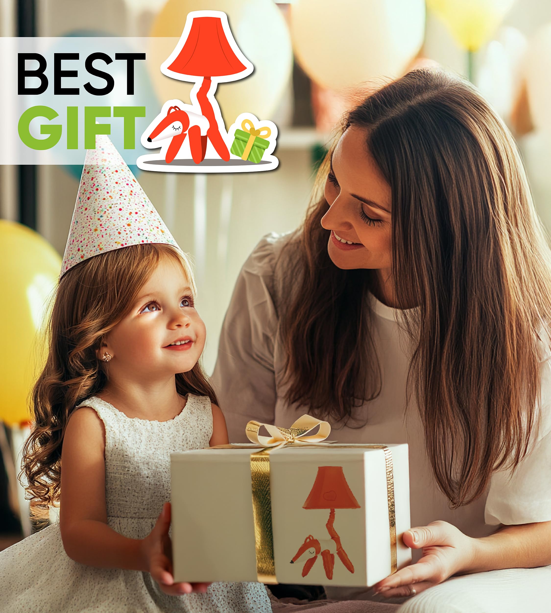 Fox Kids Lamp For Girls Bedroom - 20  Animal Lamp For Kids Room - Cute Christmas Gifts  Birthday Gifts For All Ages: Toddler Boys  Children  Grandkids 3 4 5 And Up Years Old  Sister Brother  Sibling