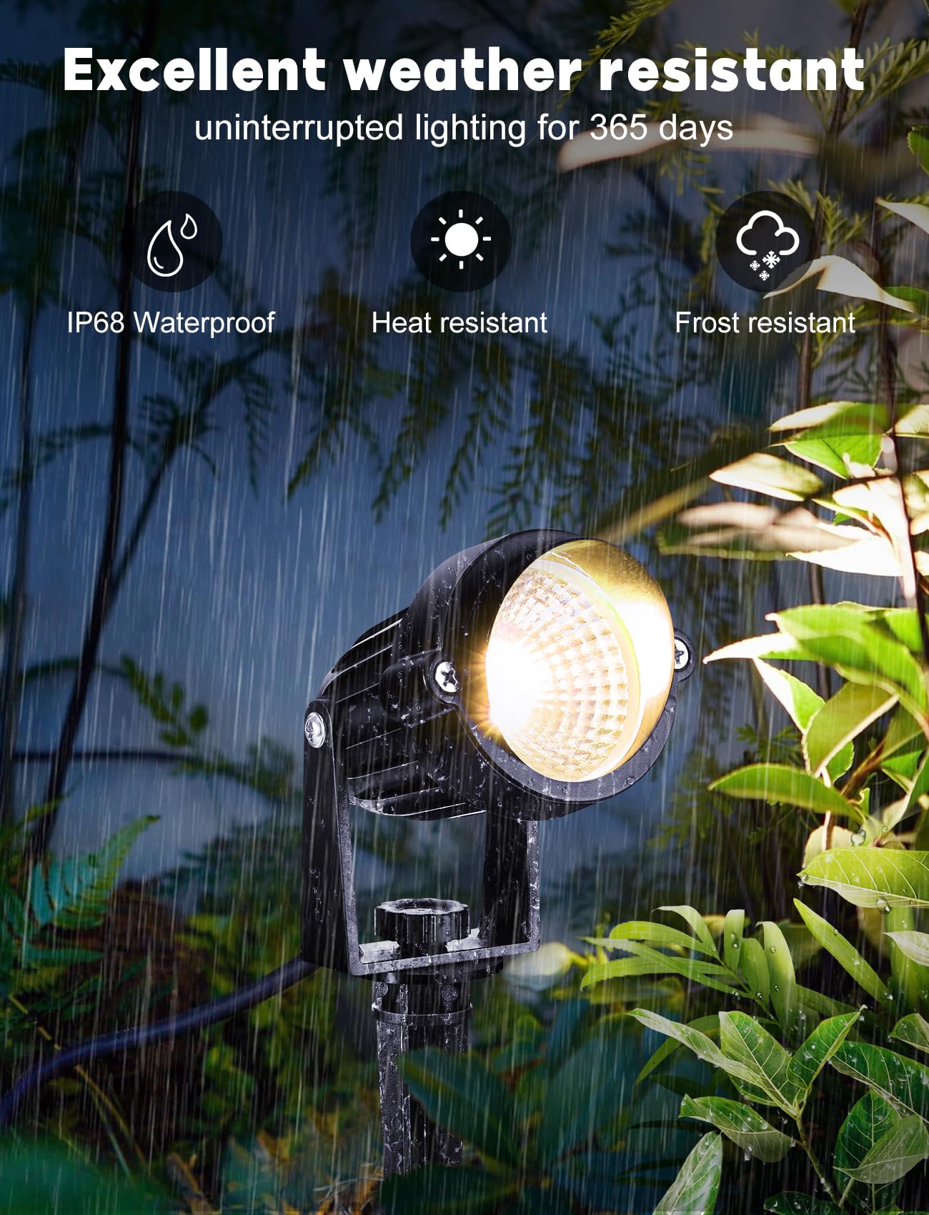 OurLeeme LED Landscape Lighting - 4-in-1 RGBW Spotlights, 36W Transformer, Remote Control, 4 Pack, Acrylonitrile Butadiene Styrene