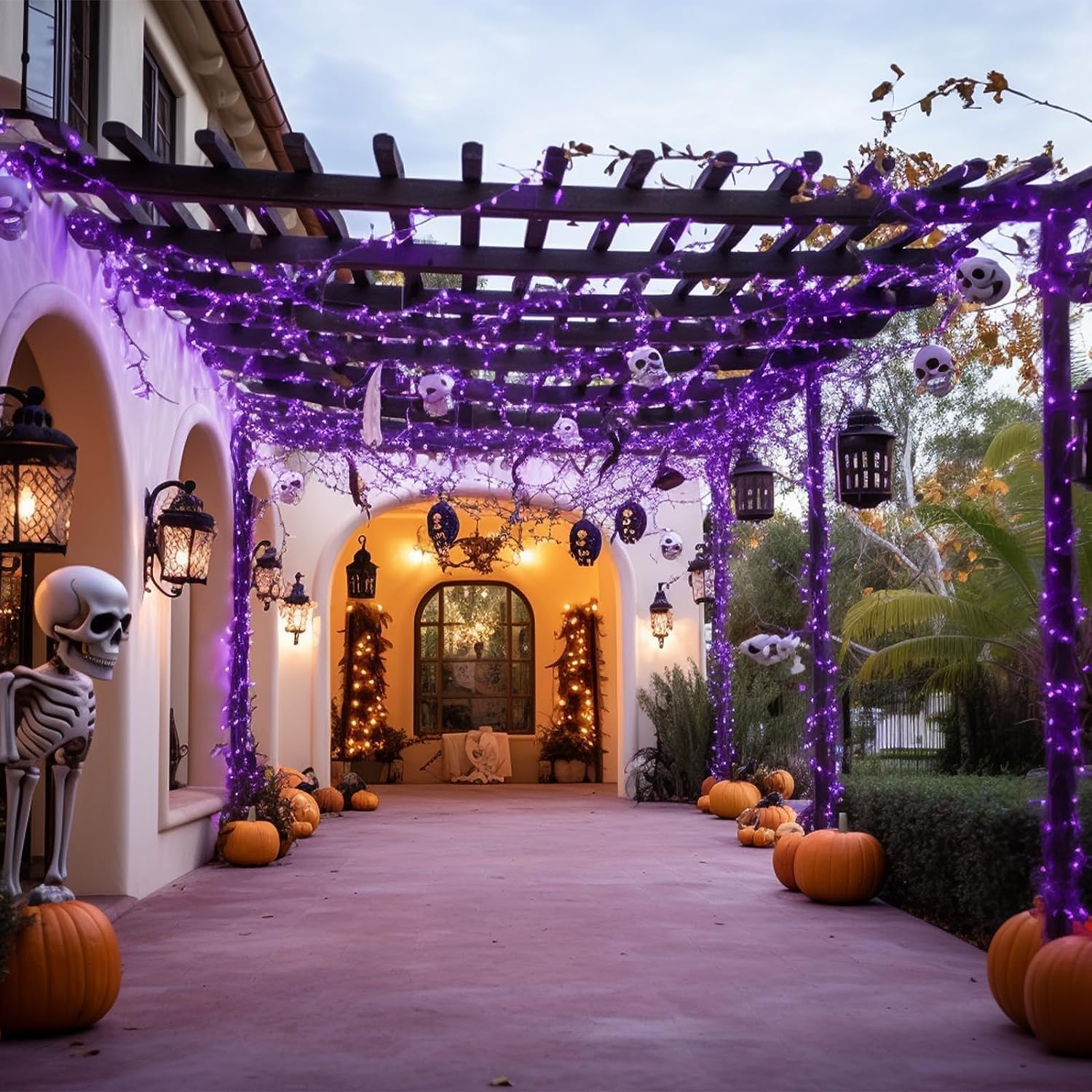 FULLBELL Black Light String Lights, 100 LEDs, 33ft Black Wire, Purple for Glow Party, Halloween, Christmas, Model FLEDSTL10M80D